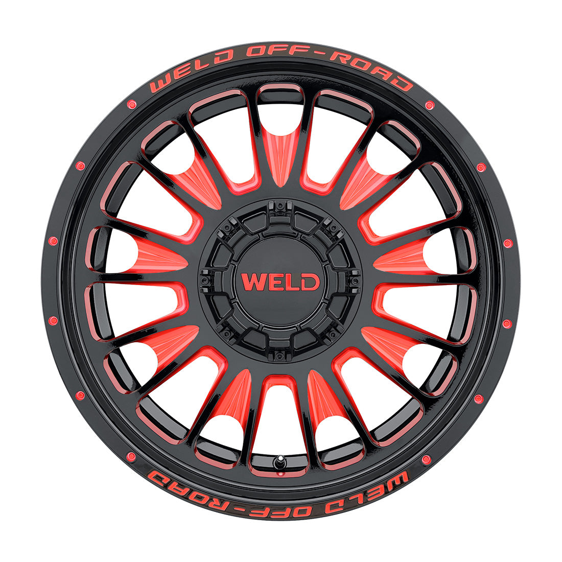 20x10 Scorch 6x135 6x139.7 ET-18 BS4.75 Gloss BLK MIL RED 106.1