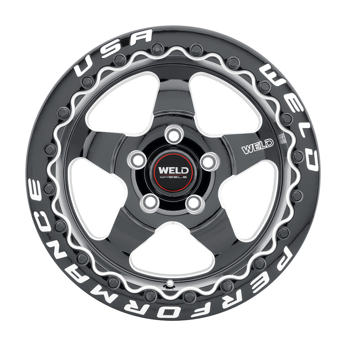15x10 Ventura Bead Lock 5x114.3 ET25 BS6.5 Gloss BLK MIL DIA 78.1