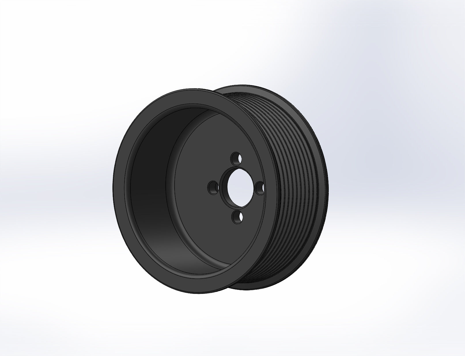 3.85" 10 Rib ZPE GripTec® Whipple Standard L3 Black Pulley