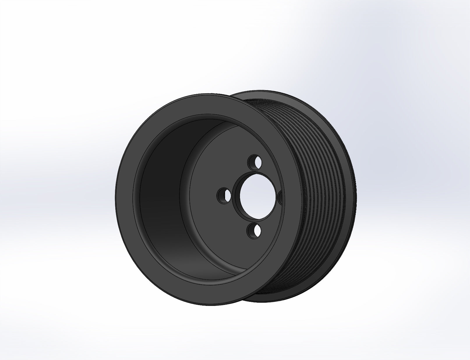 3.60" 10 Rib ZPE GripTec® Whipple Standard L3 Black Pulley