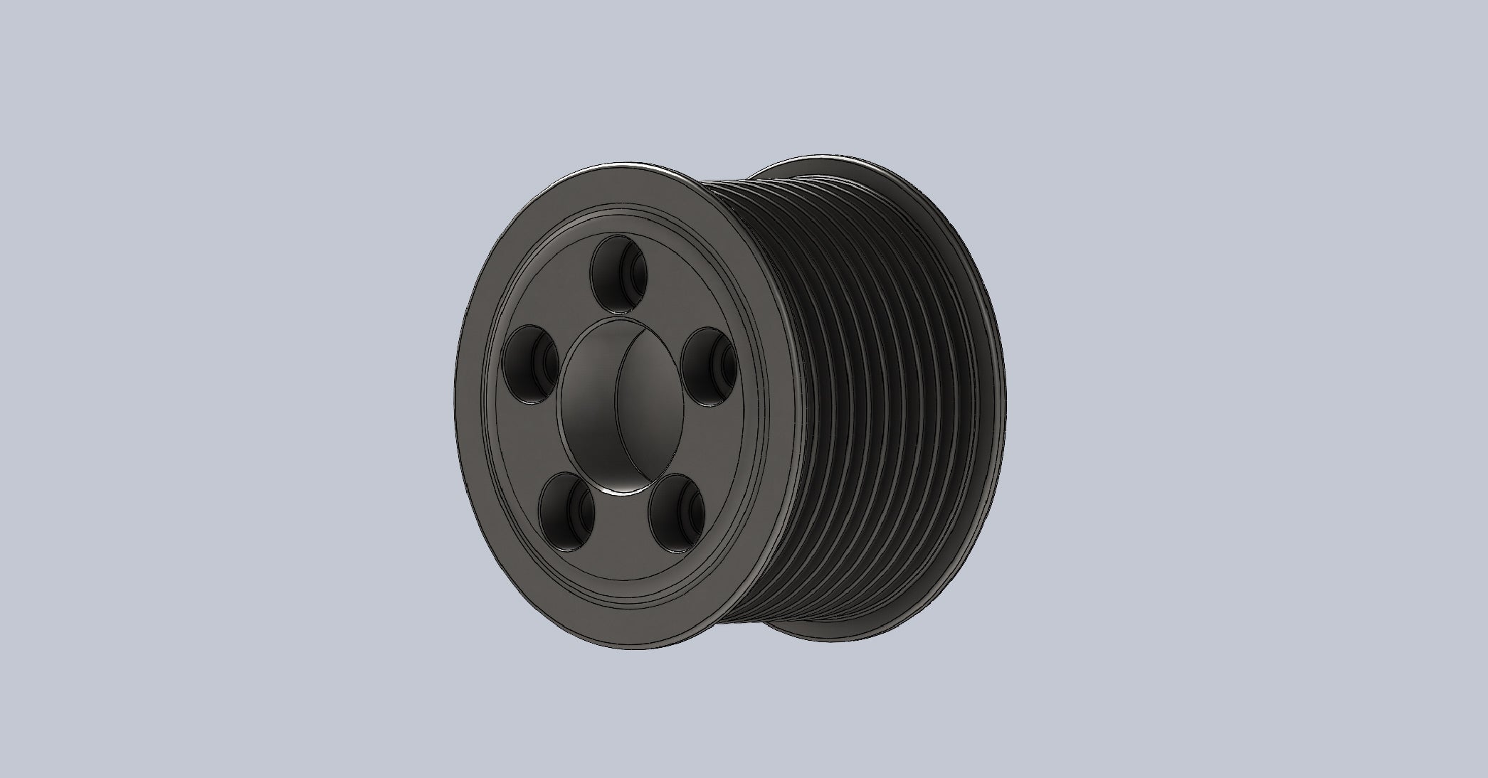 2.50" 10 Rib ZPE GripTec® Whipple 5 Bolt L3V-A Black Pulley Only
