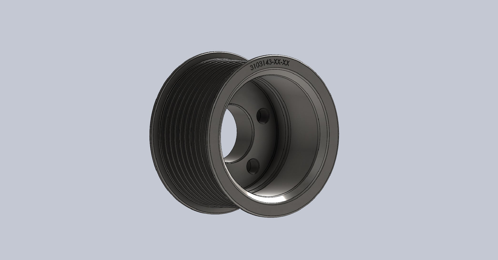 2.50" 10 Rib ZPE GripTec® Whipple 5 Bolt L3V-A Black Pulley Only