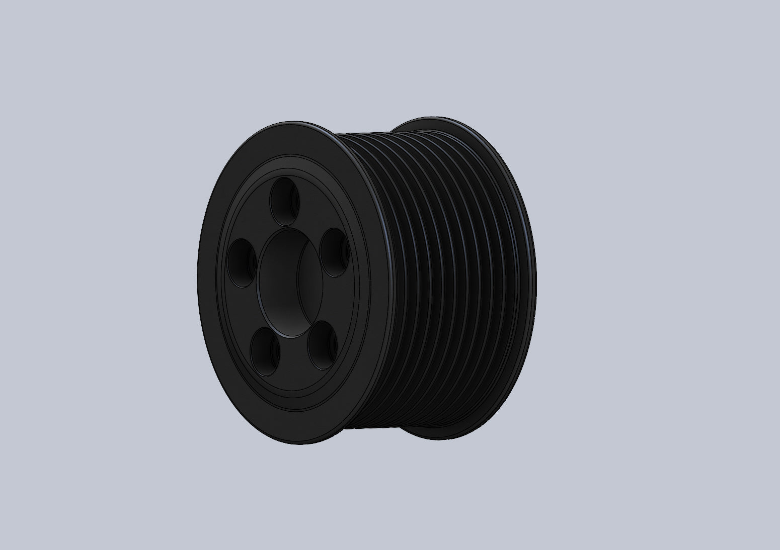 2.70" 10 Rib ZPE GripTec® Whipple 5 Bolt L3V-A Black Pulley Only