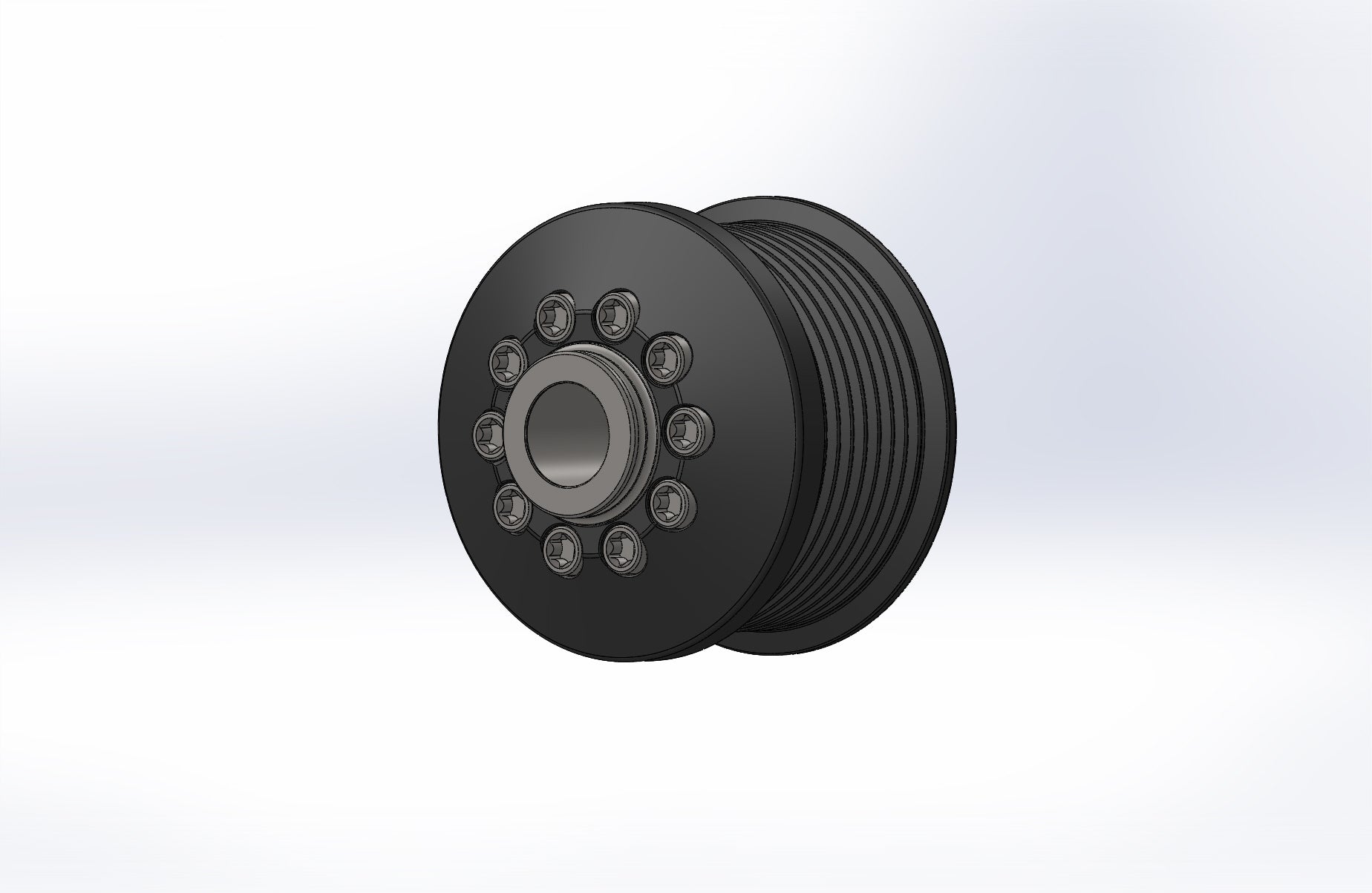 2.55" 8 Rib ZPE GripTec® 2pc MKII LSA L2V Black Pulley & Hub Kit