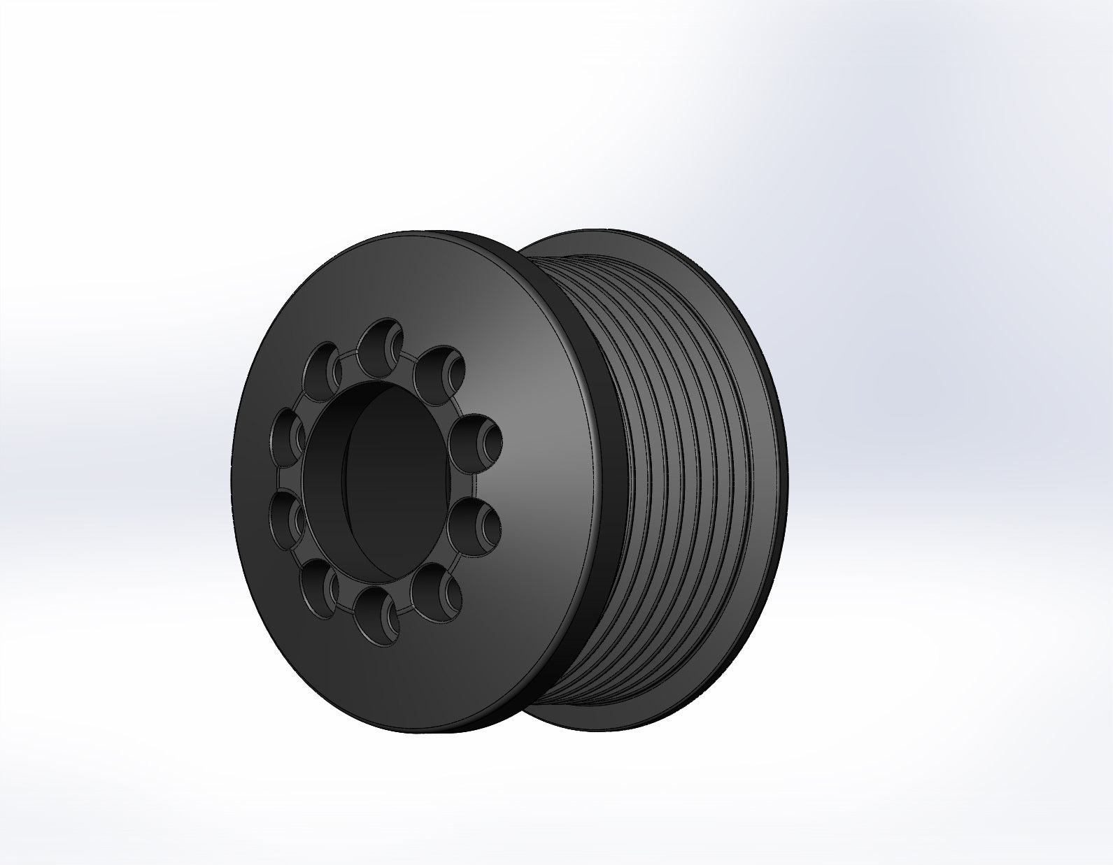 2.40" 8 Rib ZPE GripTec® 2pc MKII LSA L3V Black Pulley Only