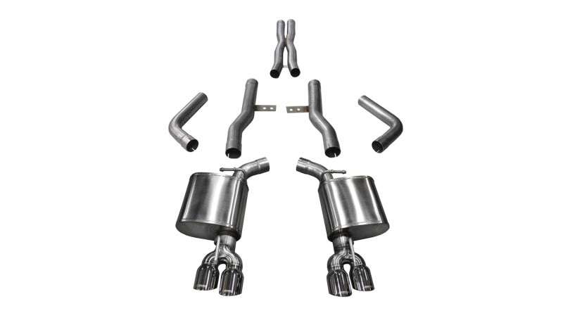 CORSA Performance Dodge Challenger 2017-2023 5.7L V8 Xtreme Cat-Back Exhaust with dual rear exit and polished 3.5-inch tips.