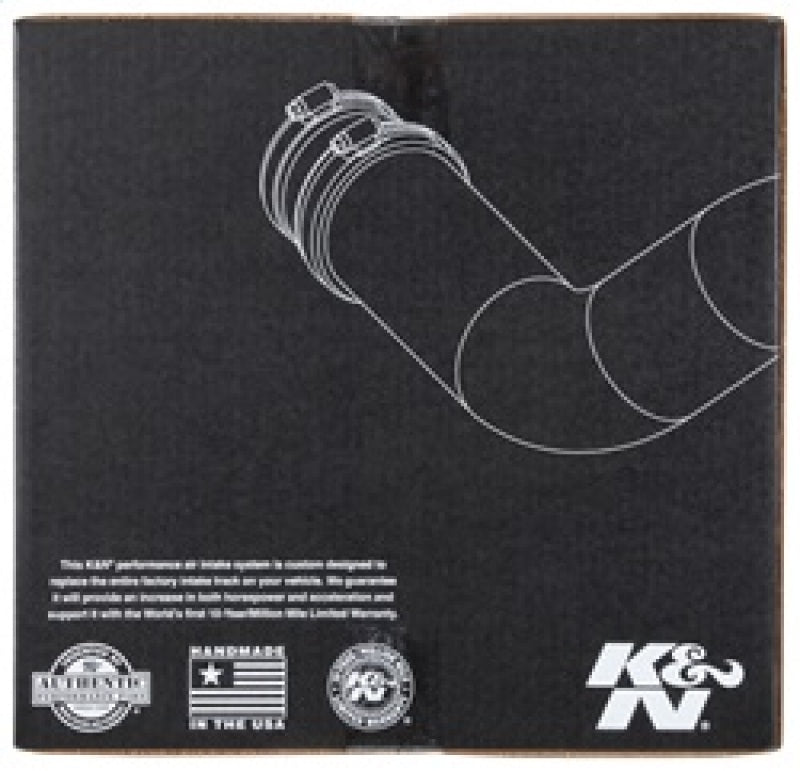 K&N Engineering Ford Mustang GT 5.0L V8 Cold Air Intake Kit with high-performance air filter and intake tubing.