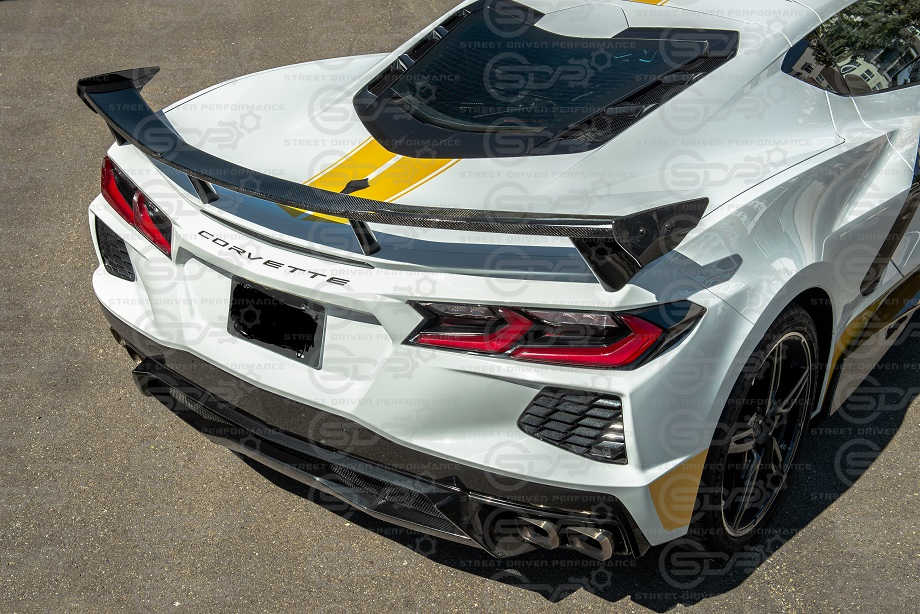 2020+ Corvette C8 | GM Factory Style CARBON FIBER Rear Spoiler Side Winglets