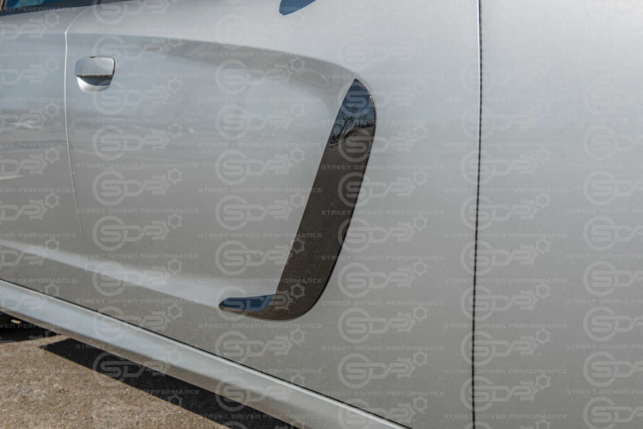 2015+ Dodge Charger Matte Black Front Side Fender Scoop Door Vent Pair