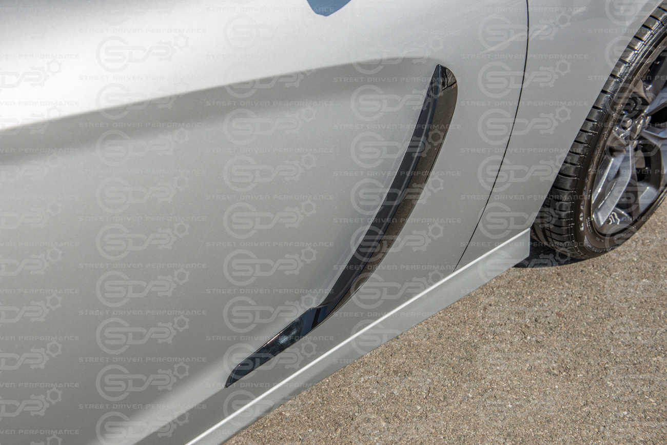 2015+ Dodge Charger Matte Black Front Side Fender Scoop Door Vent Pair