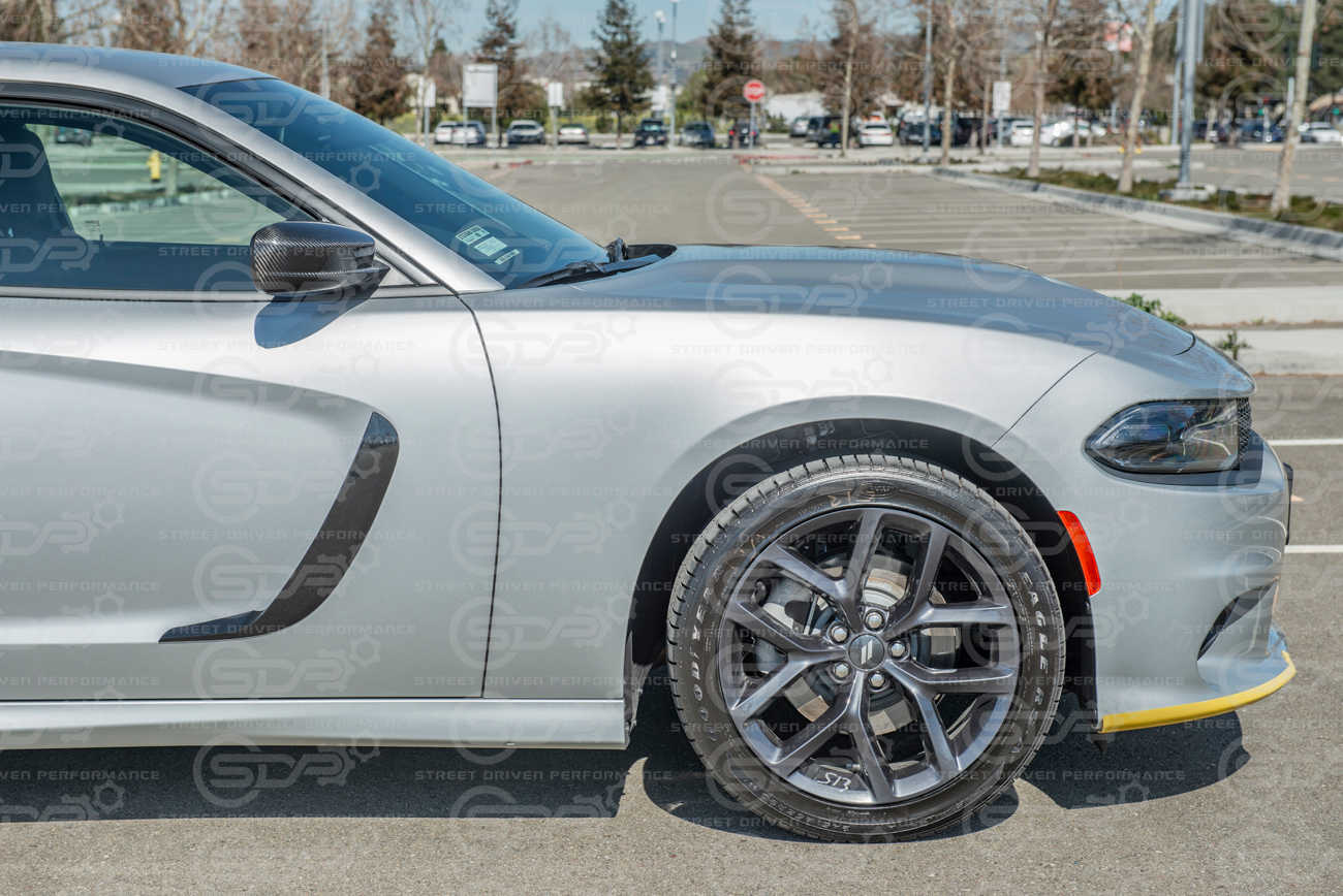 2015+ Dodge Charger Matte Black Front Side Fender Scoop Door Vent Pair