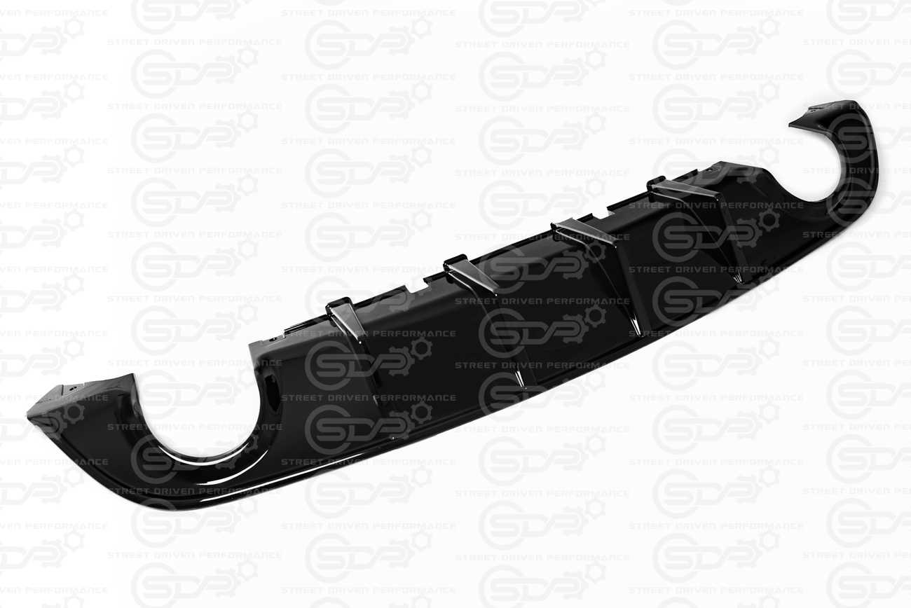 2015+ Dodge Charger SRT Style GLOSSY BLACK Rear Bumper Dual Exhaust Diffuser