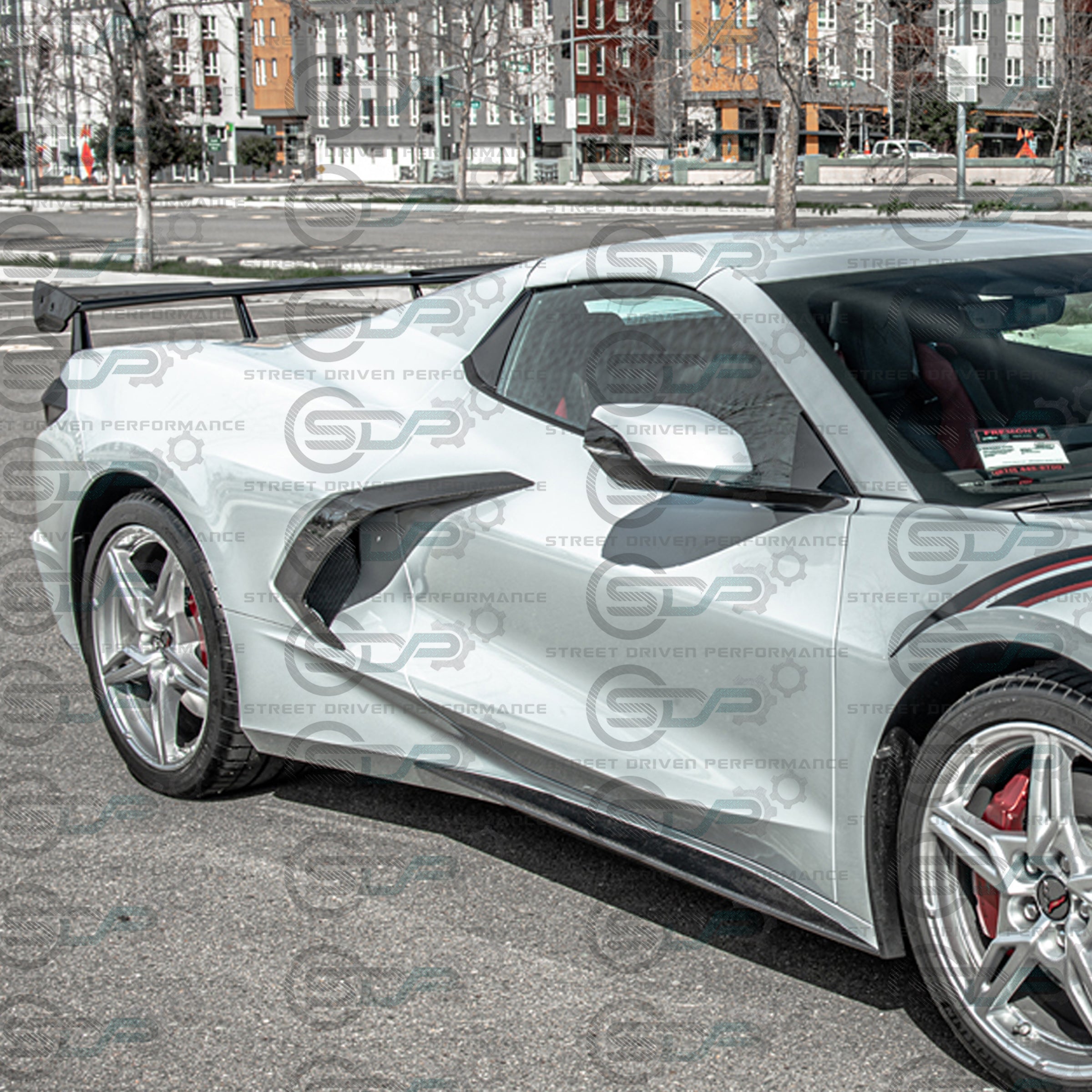 2020+ C8 Chevrolet Corvette - Factory Style Carbon Fiber Side Fender Scoop Accent Door Handle Garnish Vent Trim Cover Pair