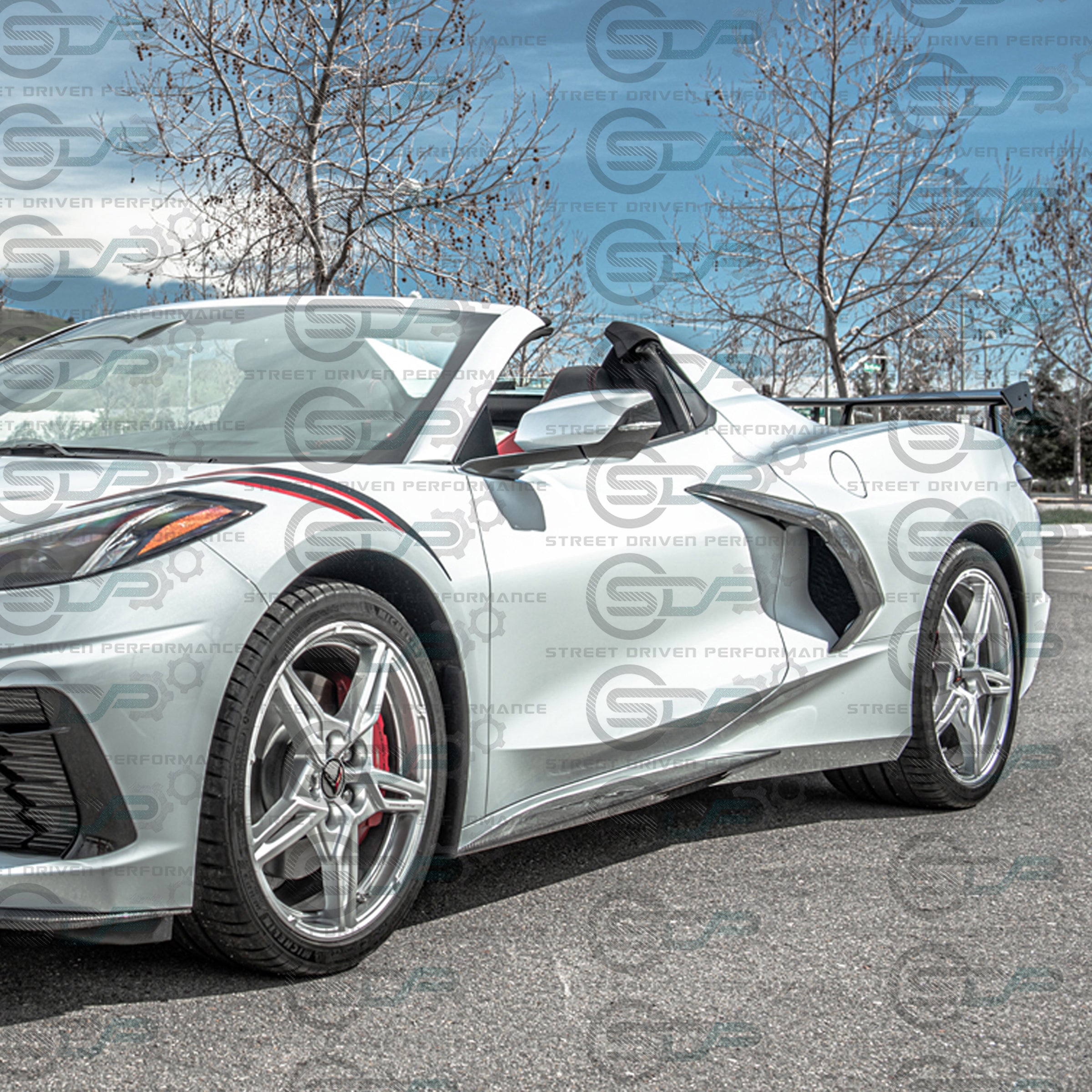 2020+ C8 Chevrolet Corvette - Factory Style Carbon Fiber Side Fender Scoop Accent Door Handle Garnish Vent Trim Cover Pair