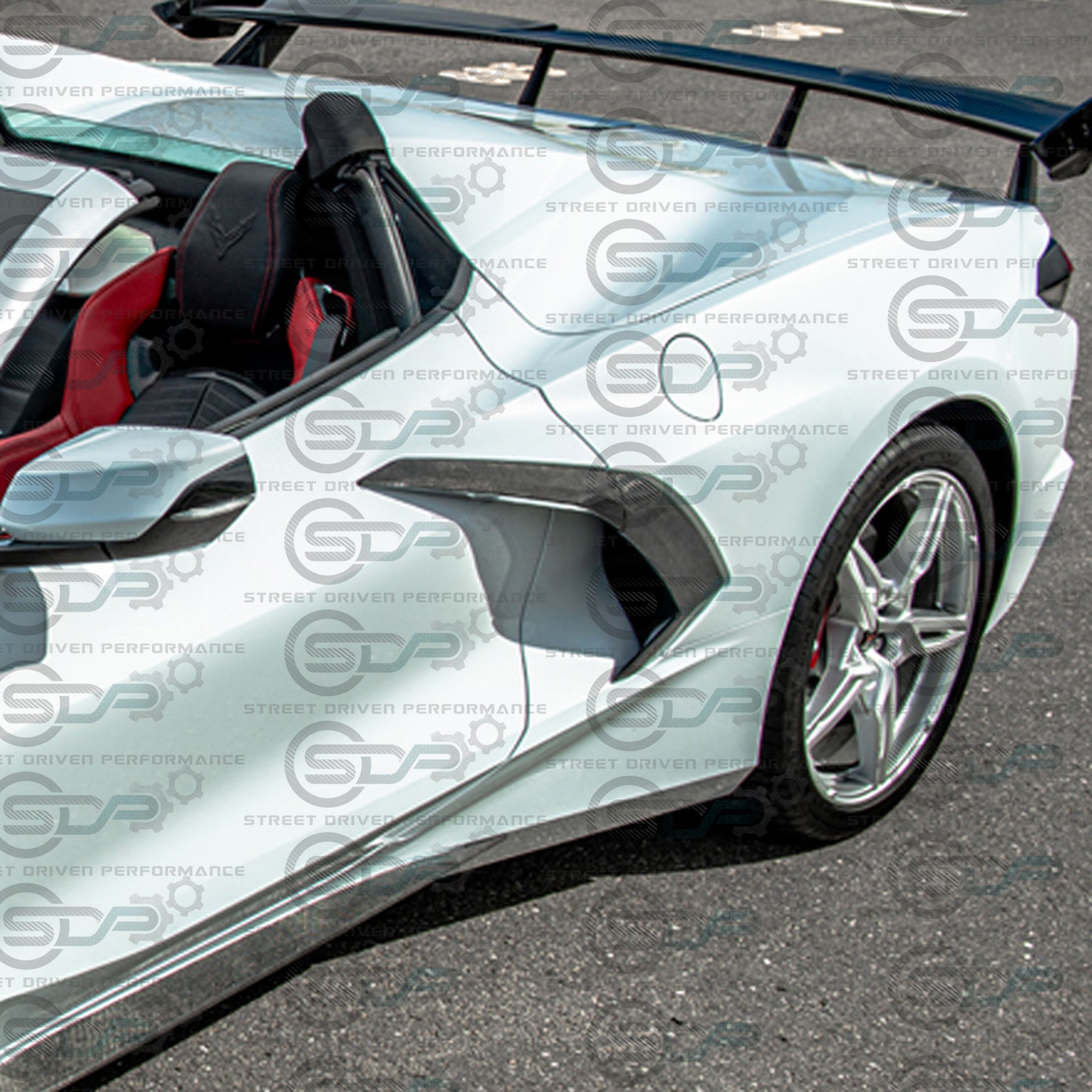 2020+ C8 Chevrolet Corvette - Factory Style Carbon Fiber Side Fender Scoop Accent Door Handle Garnish Vent Trim Cover Pair