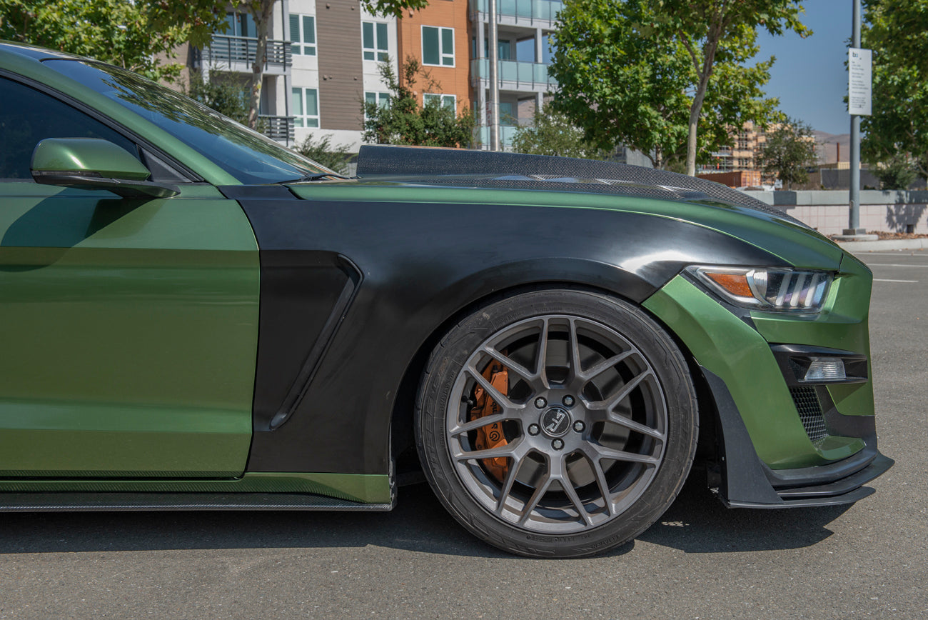 2015-2017 Ford Mustang | GT350 Style Matte Black Front Side Fenders