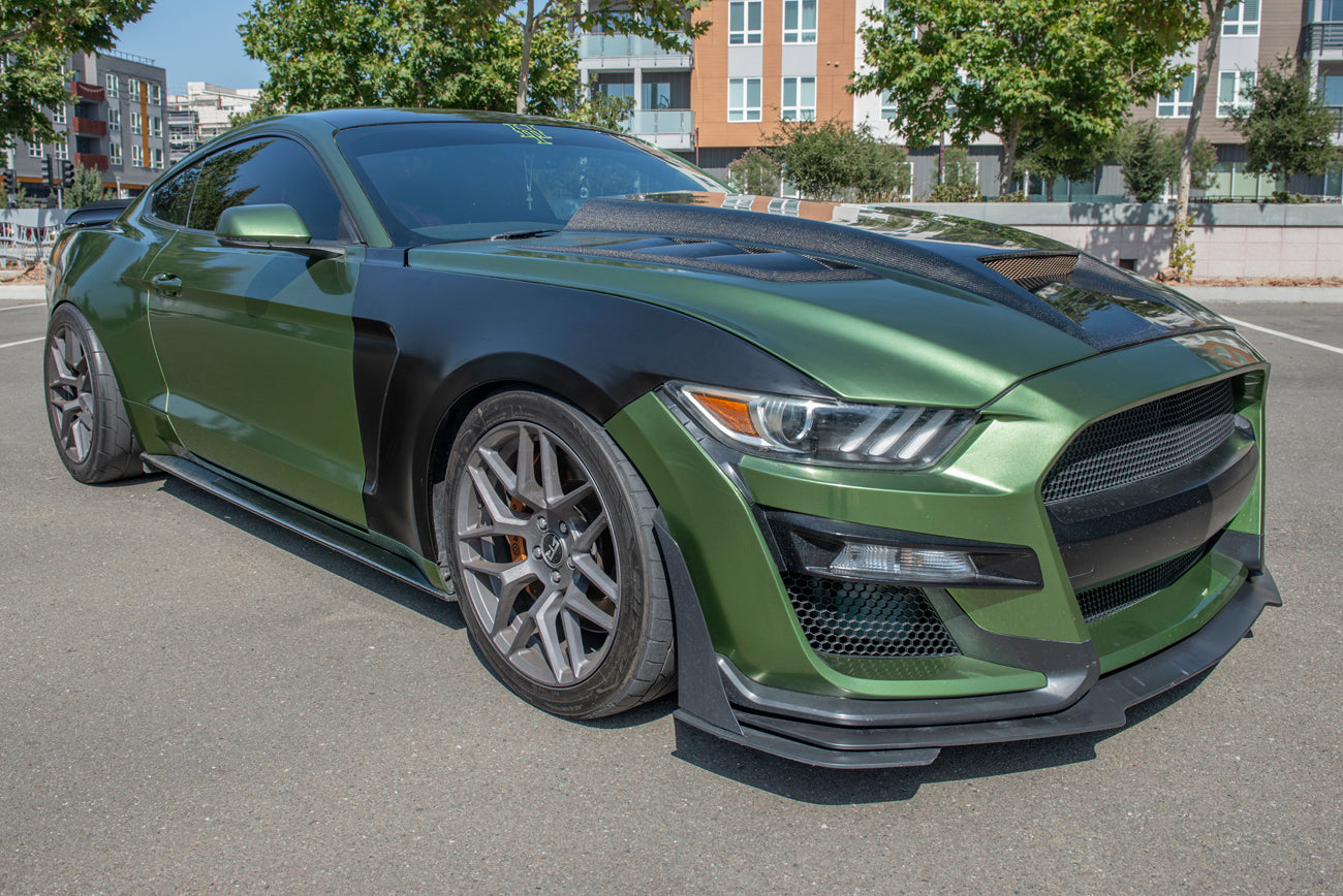 2015-2017 Ford Mustang | GT350 Style Matte Black Front Side Fenders