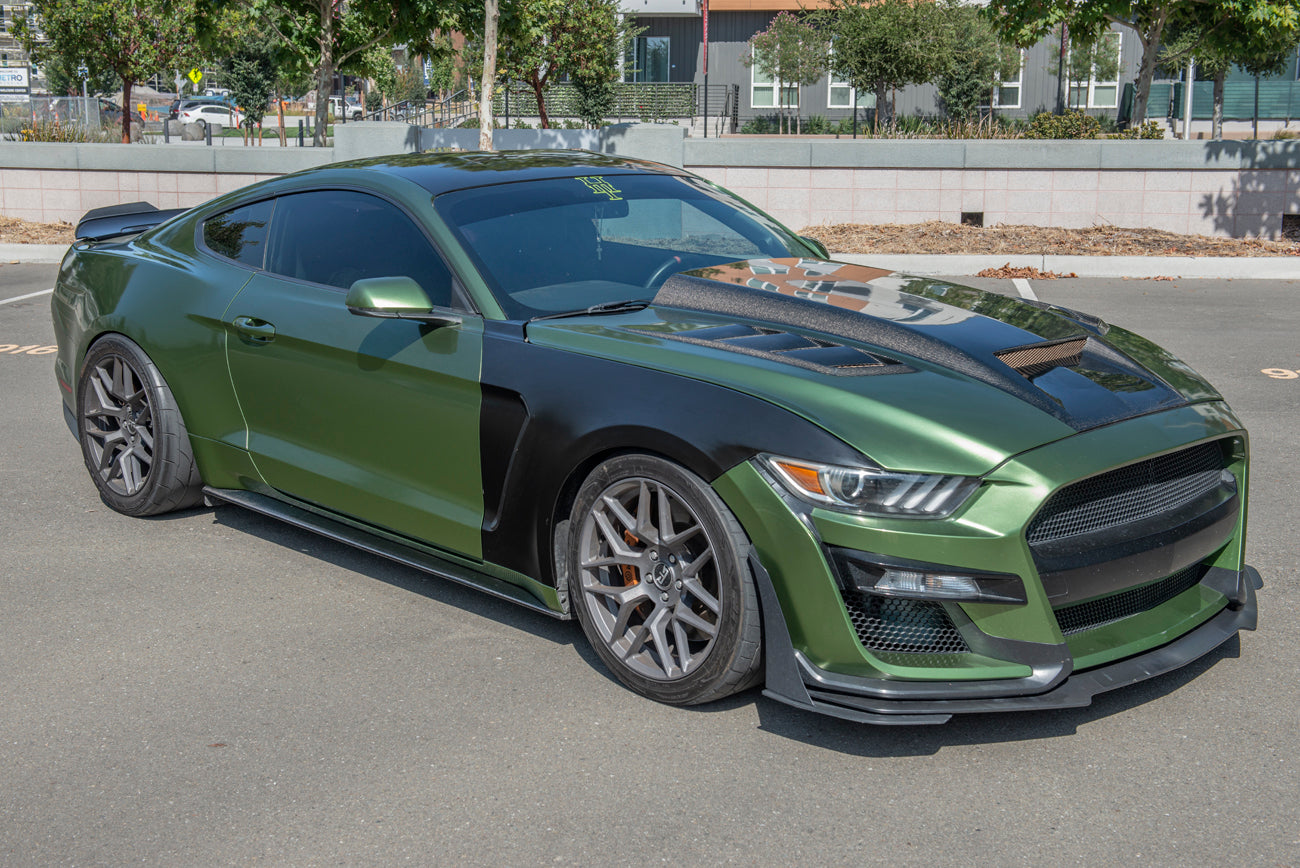 2015-2017 Ford Mustang | GT350 Style Matte Black Front Side Fenders