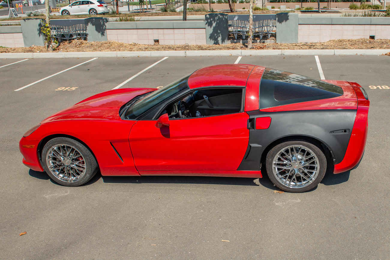 2005-2013 Corvette C6 ZR1 Style Matte Black Rear Side Wide Body Fenders