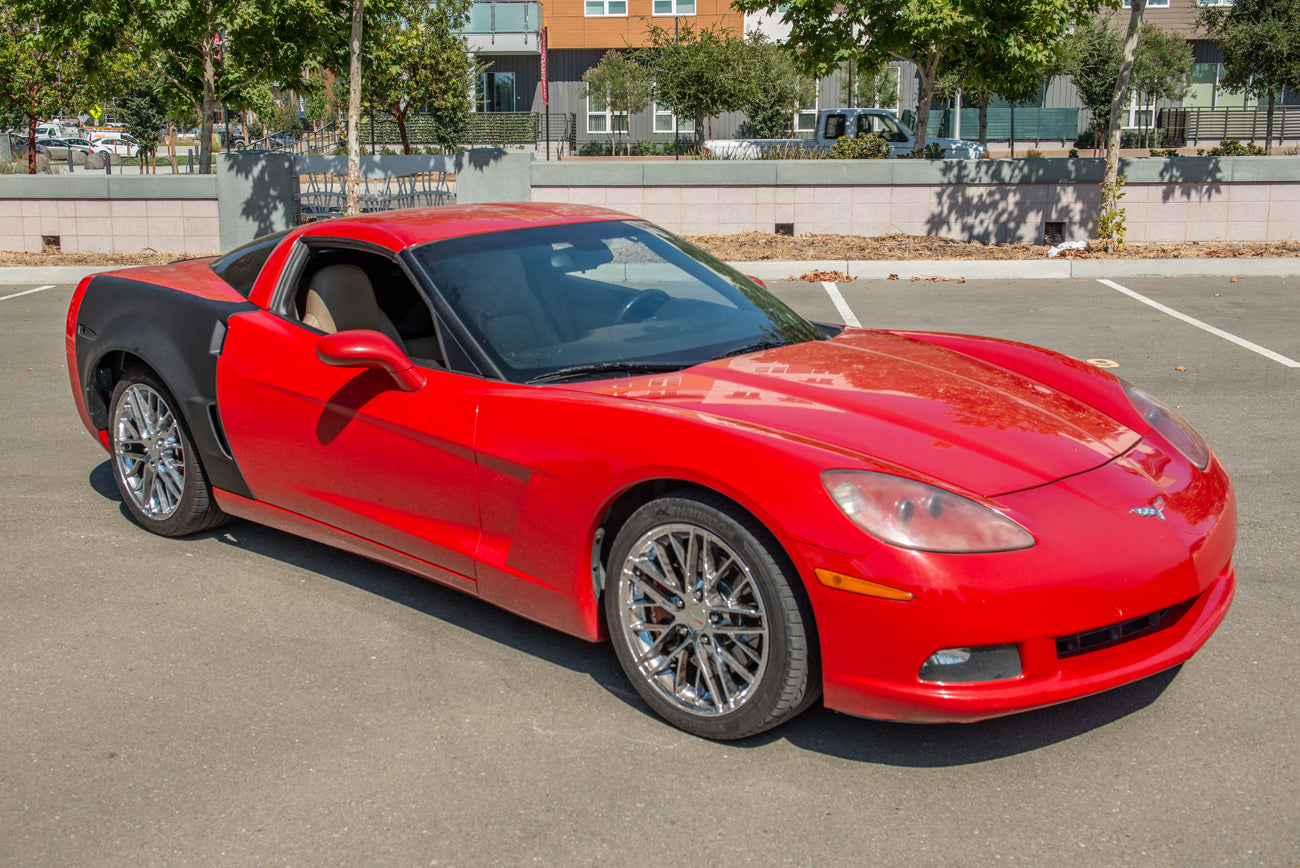 2005-2013 Corvette C6 ZR1 Style Matte Black Rear Side Wide Body Fenders