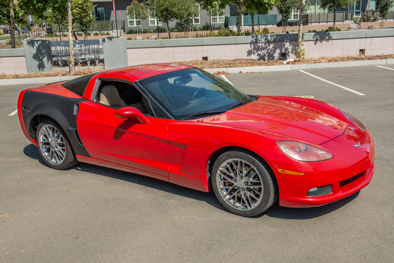 2005-2013 Corvette C6 ZR1 Style Matte Black Rear Side Wide Body Fenders
