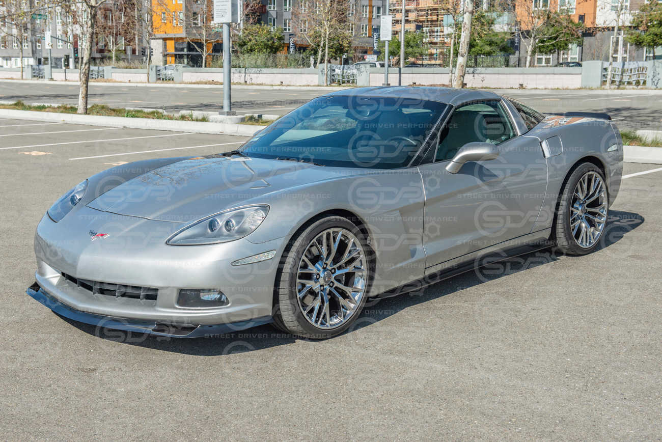 2005-2013 Corvette C6 Base Model | ZR1 Style Hydro-Dipped Carbon Fiber Front Lip Splitter Ground Effects