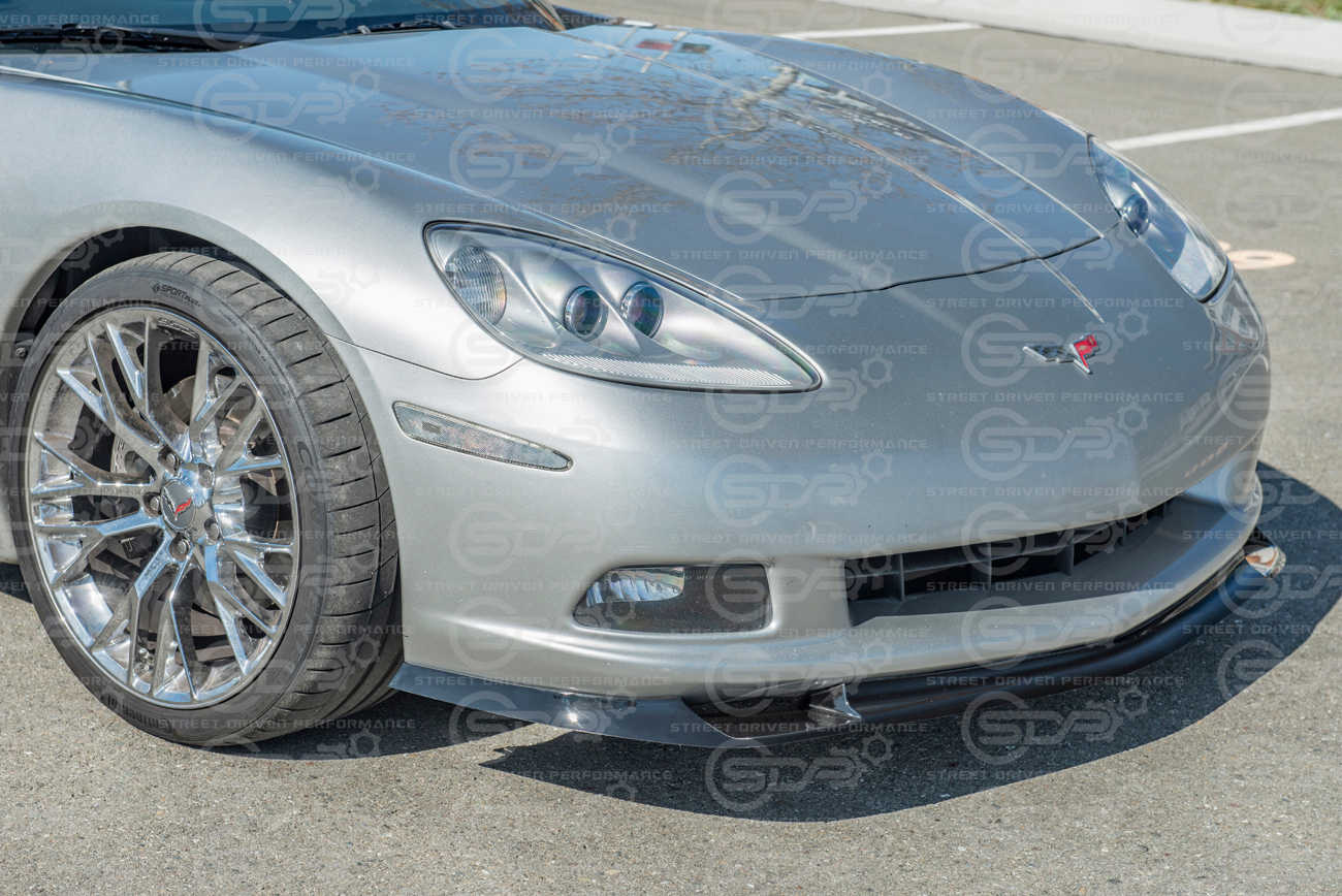 2005-2013 Corvette C6 Base Model | ZR1 Style Hydro-Dipped Carbon Fiber Front Lip Splitter Ground Effects