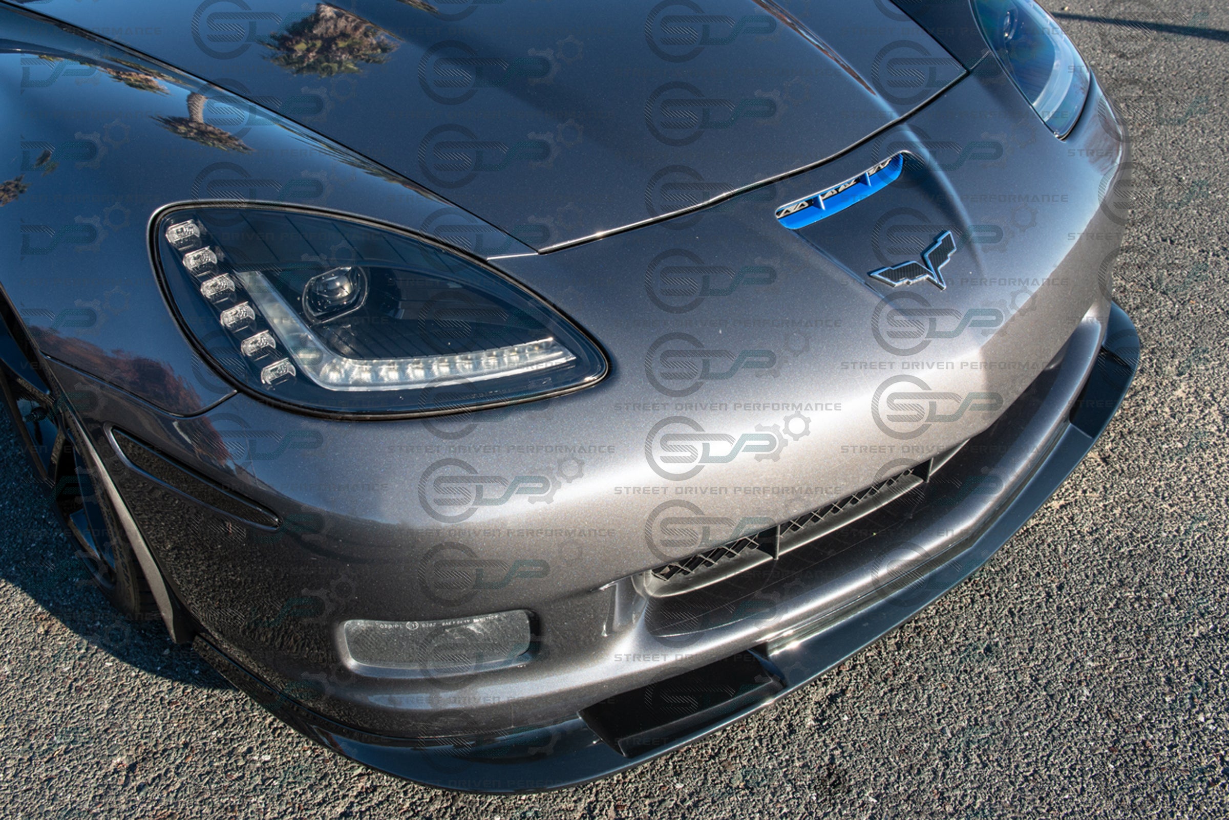 2005-2013 C6 Corvette - Base Model - Extended Front Splitter/Lip Ground Effects - ZR1 Conversion Package (Carbon Fiber, Glossy Black, Primer Black, or Hydro-Dipped Carbon Fiber Options)