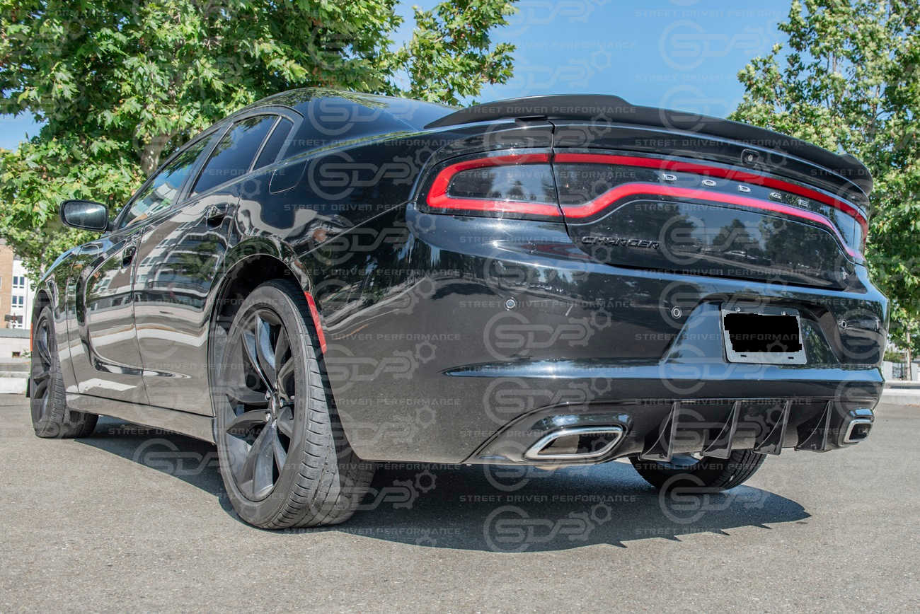 2015+ Dodge Charger Base | SRT Factory Style Rear Bumper Quad Exhaust Diffuser