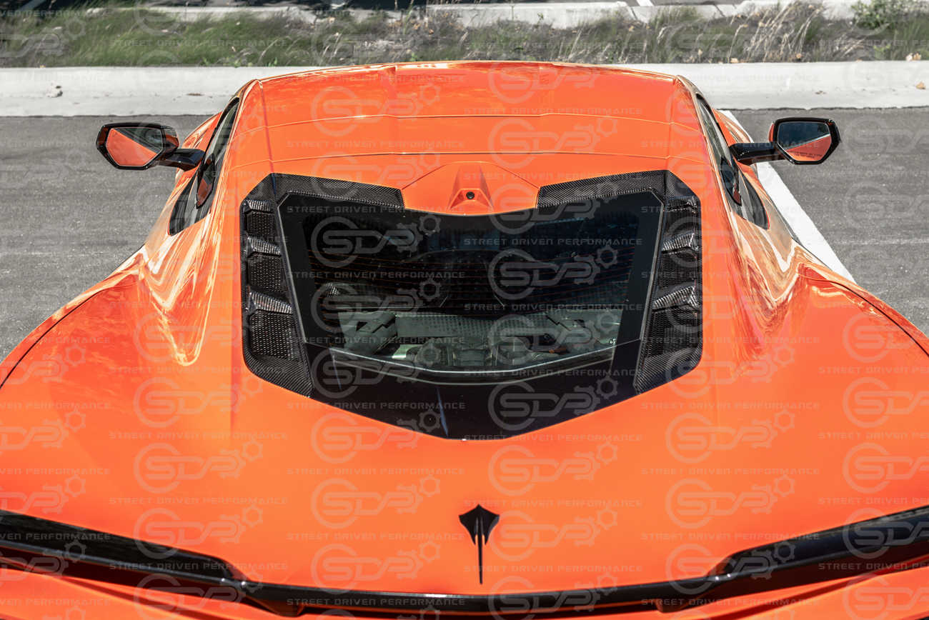 2020+ Corvette C8 Coupe | GM Factory Style CARBON FIBER Rear Hatch Vent Cover Set