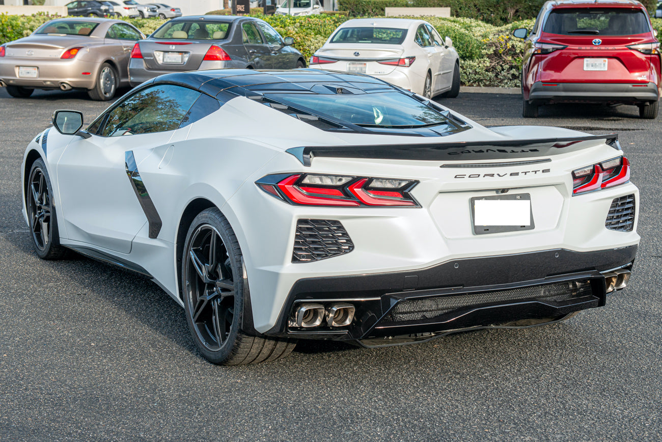 2020+ Corvette C8 Z51 Low Profile GLOSSY BLACK Rear Trunk Lid Wing Spoiler