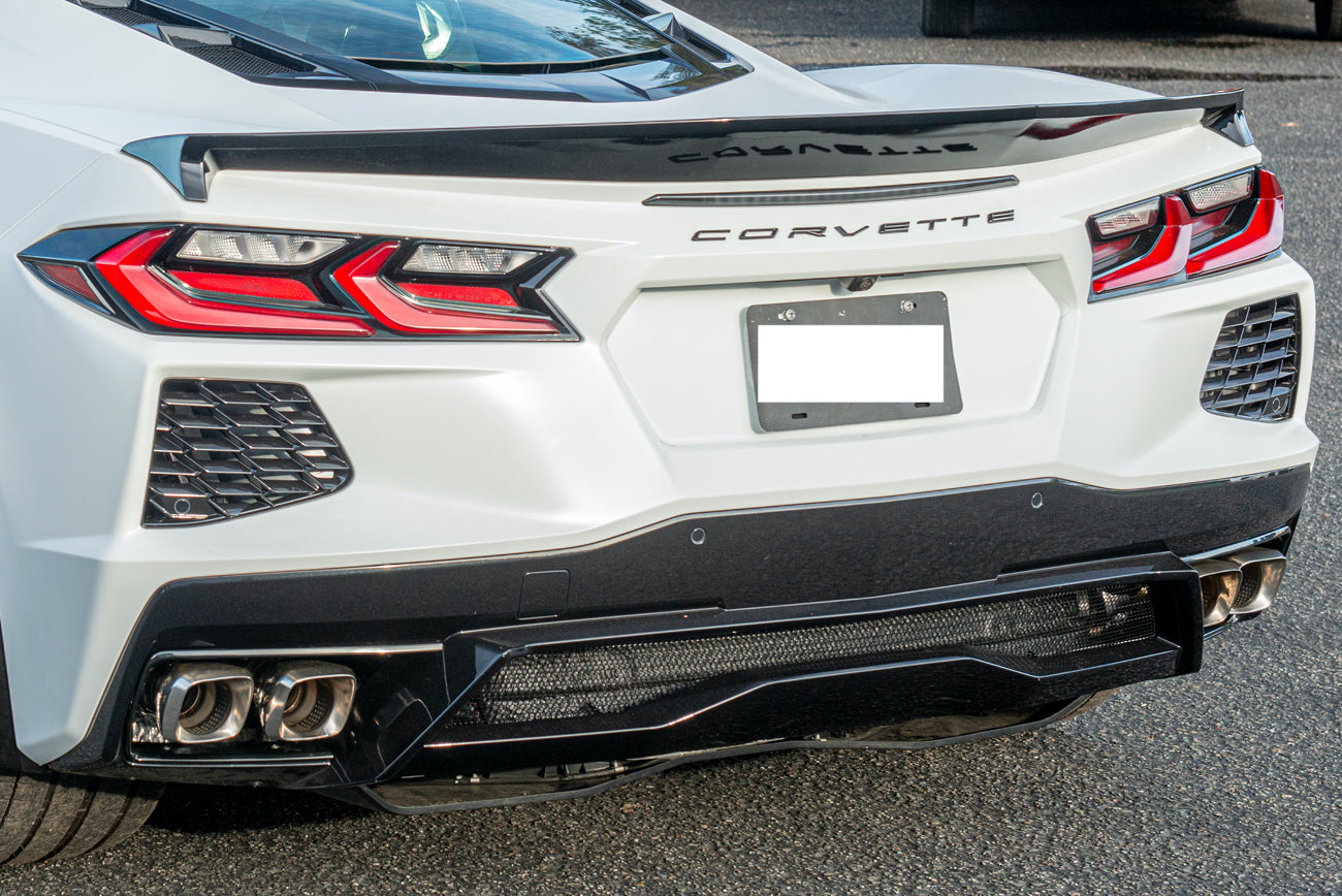 2020+ Corvette C8 Z51 Low Profile GLOSSY BLACK Rear Trunk Lid Wing Spoiler
