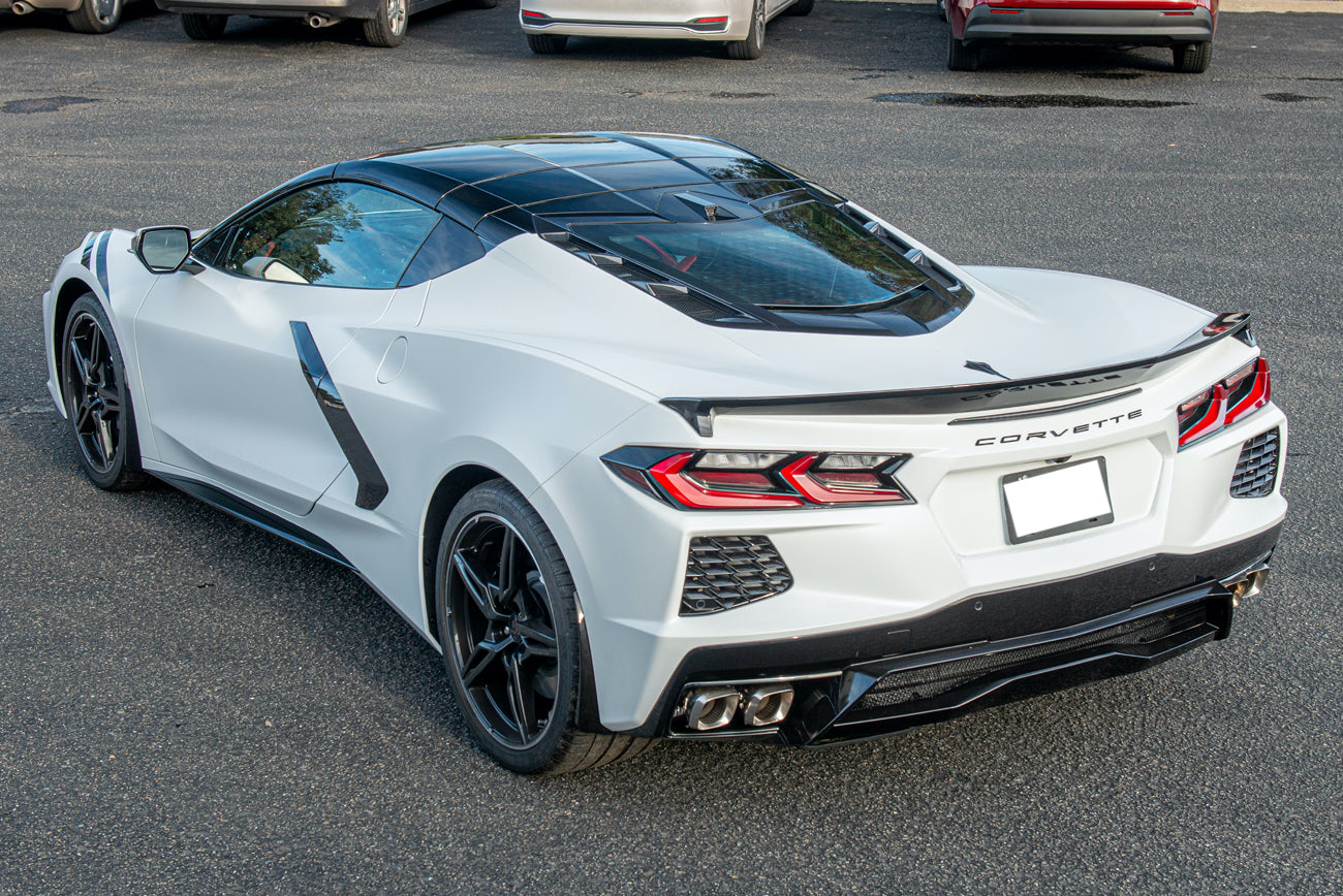2020+ Corvette C8 Z51 Low Profile GLOSSY BLACK Rear Trunk Lid Wing Spoiler