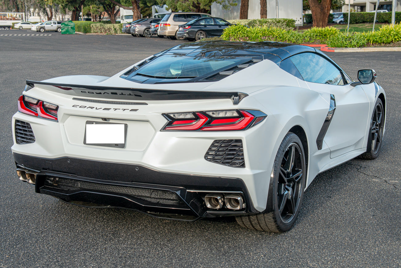 2020+ Corvette C8 Z51 Low Profile GLOSSY BLACK Rear Trunk Lid Wing Spoiler