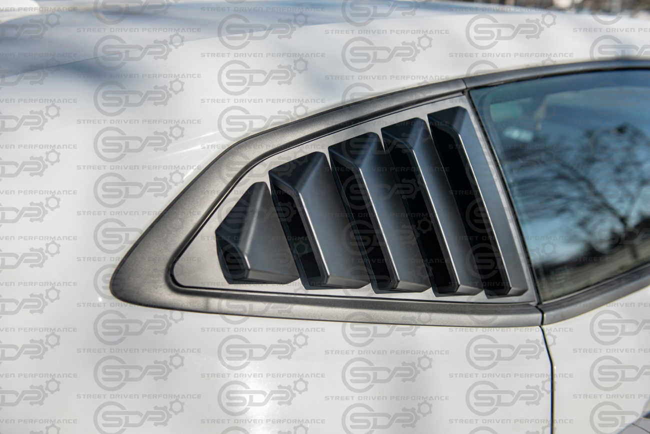 2016+ Chevrolet Camaro Matte Black Rear Side Window Louver Sun Shade Cover Pair