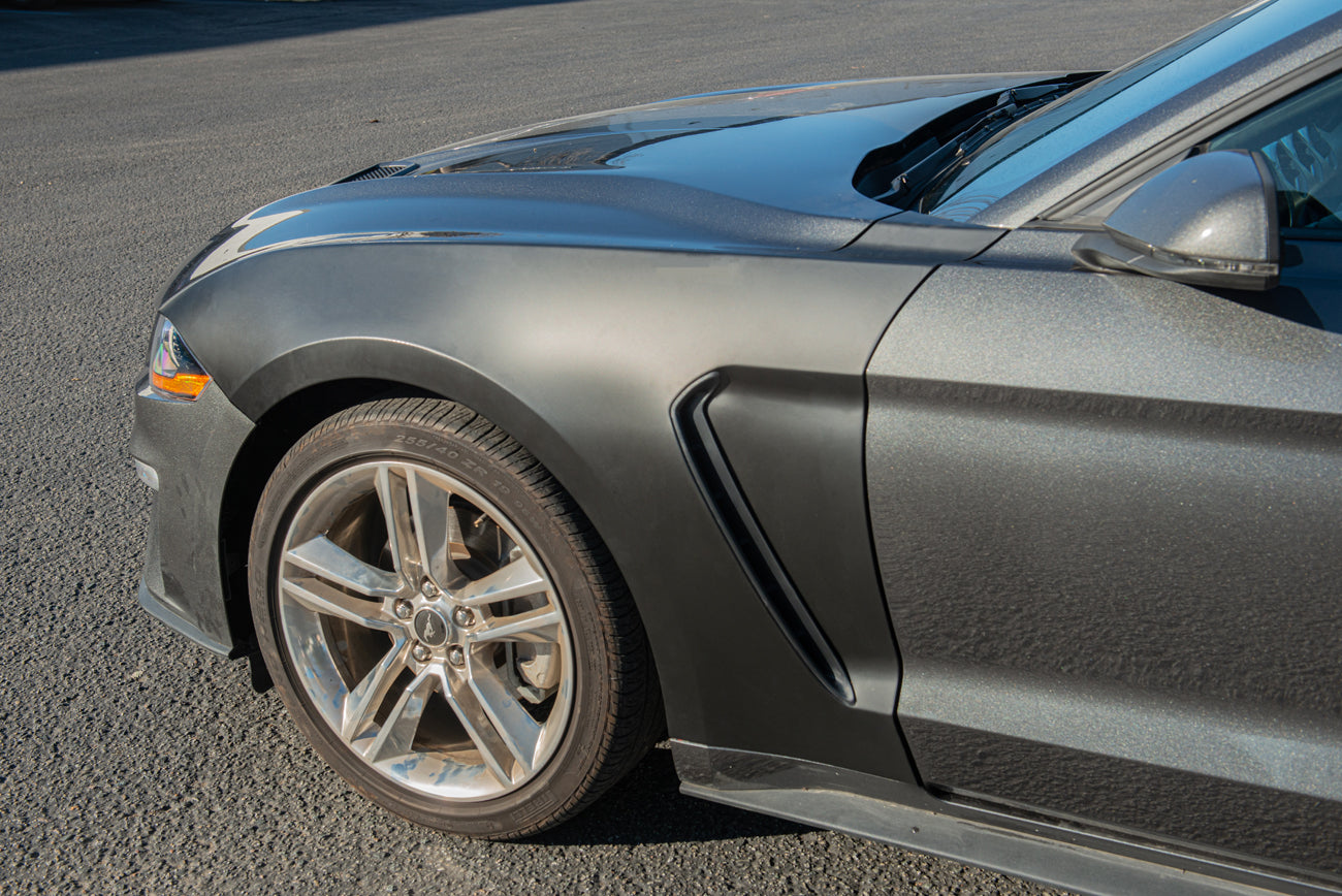 2018-2023 Ford Mustang | GT350 Style Matte Black Front Side Fenders