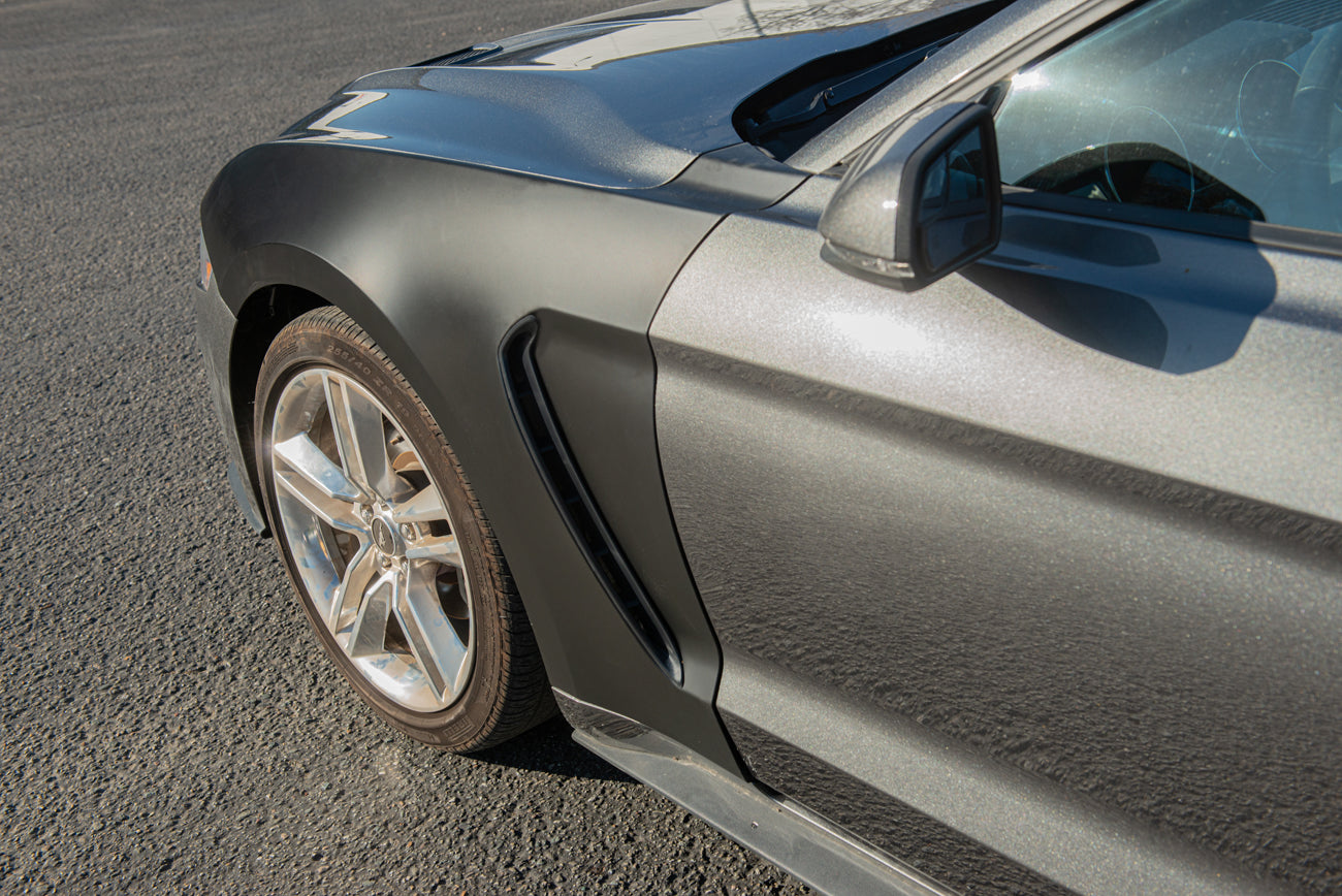 2018-2023 Ford Mustang | GT350 Style Matte Black Front Side Fenders