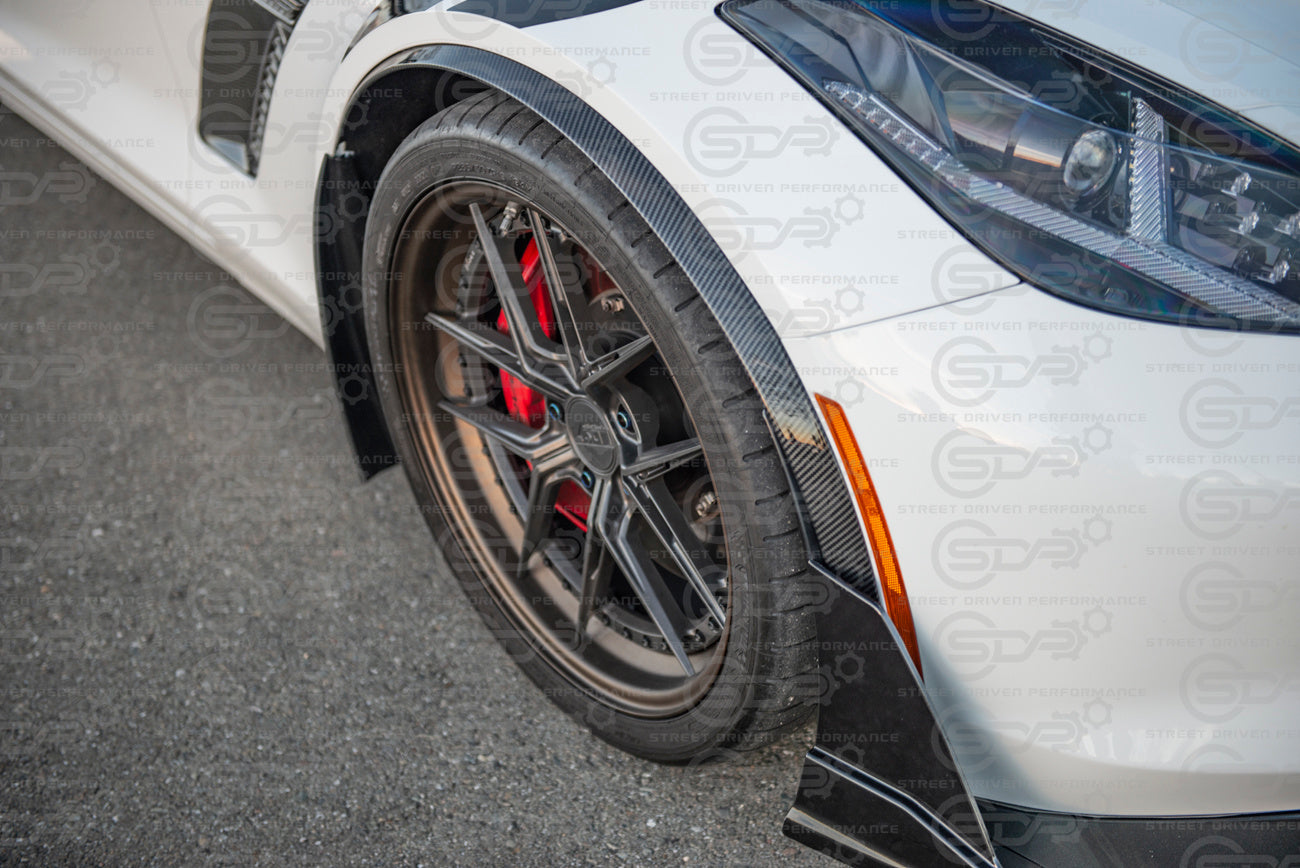 2014-2019 Corvette C7 Hydro-Dipped Carbon Fiber Front Wheel Trim Fender Flares