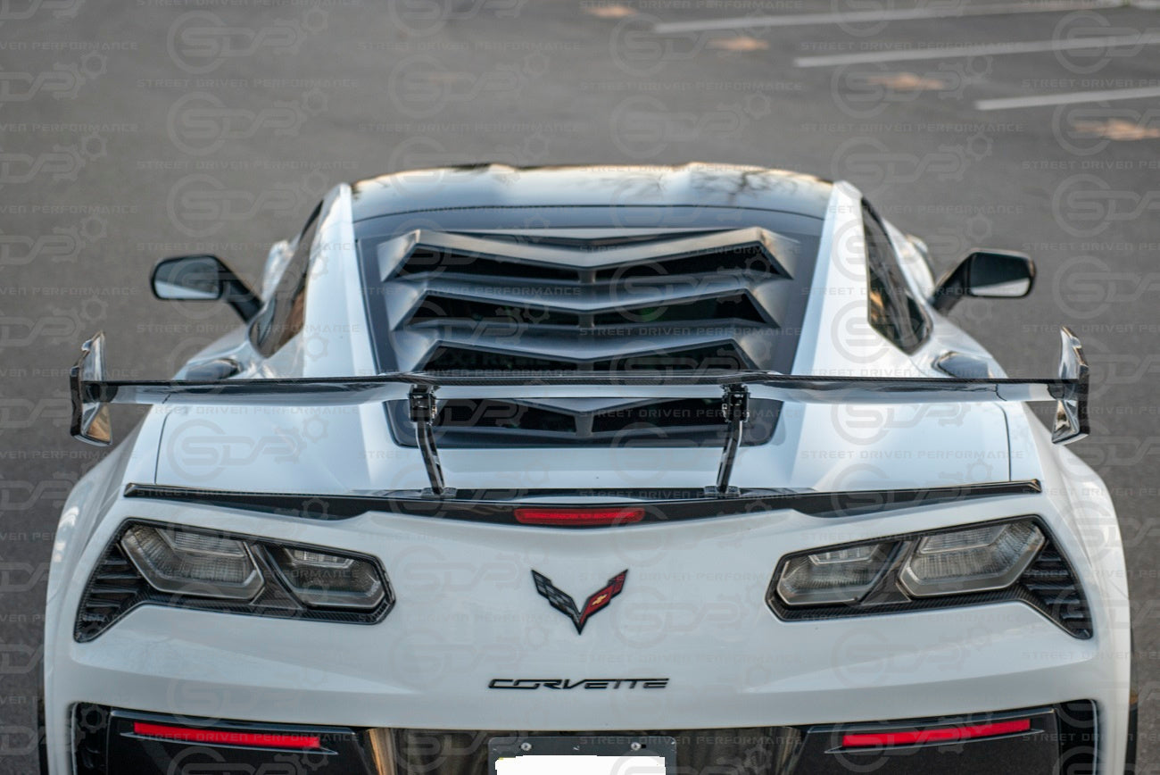 2014-2019 Corvette C7 COUPE Matte Black ABS Plastic Rear Window Louver Sun Shade Cover