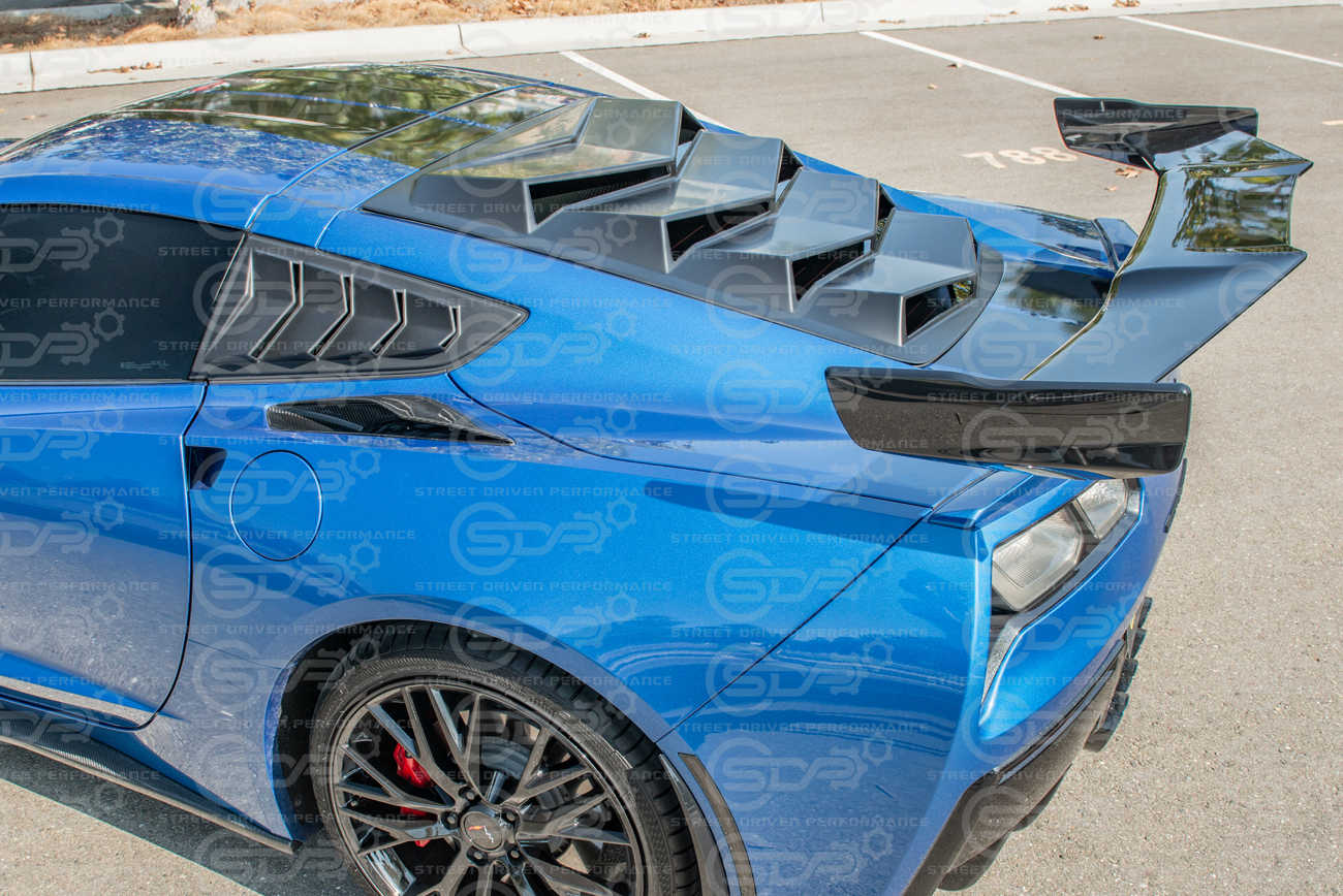 2014-2019 Corvette C7 Performance Track Side Quarter Window Louver Shade Cover