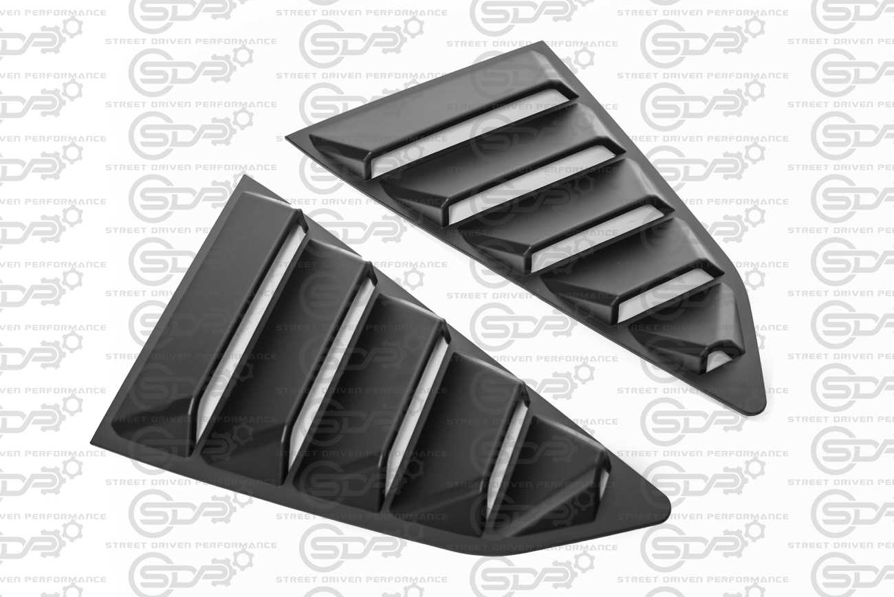 2016+ Chevrolet Camaro Matte Black Rear Side Window Louver Sun Shade Cover Pair