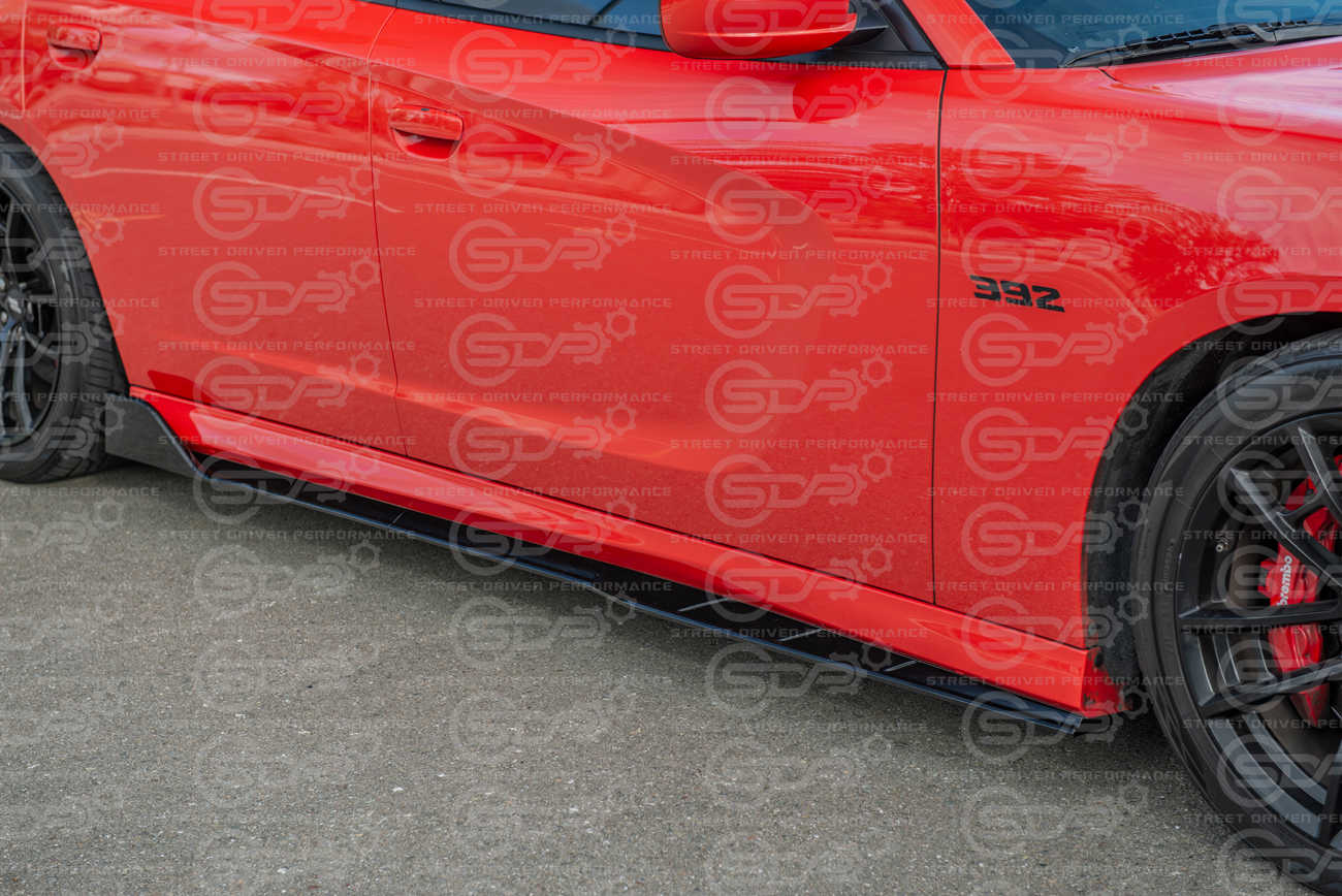2015+ Dodge Charger SRT Track Style GLOSS BLACK Side Skirt Rocker Panels Ground Effects