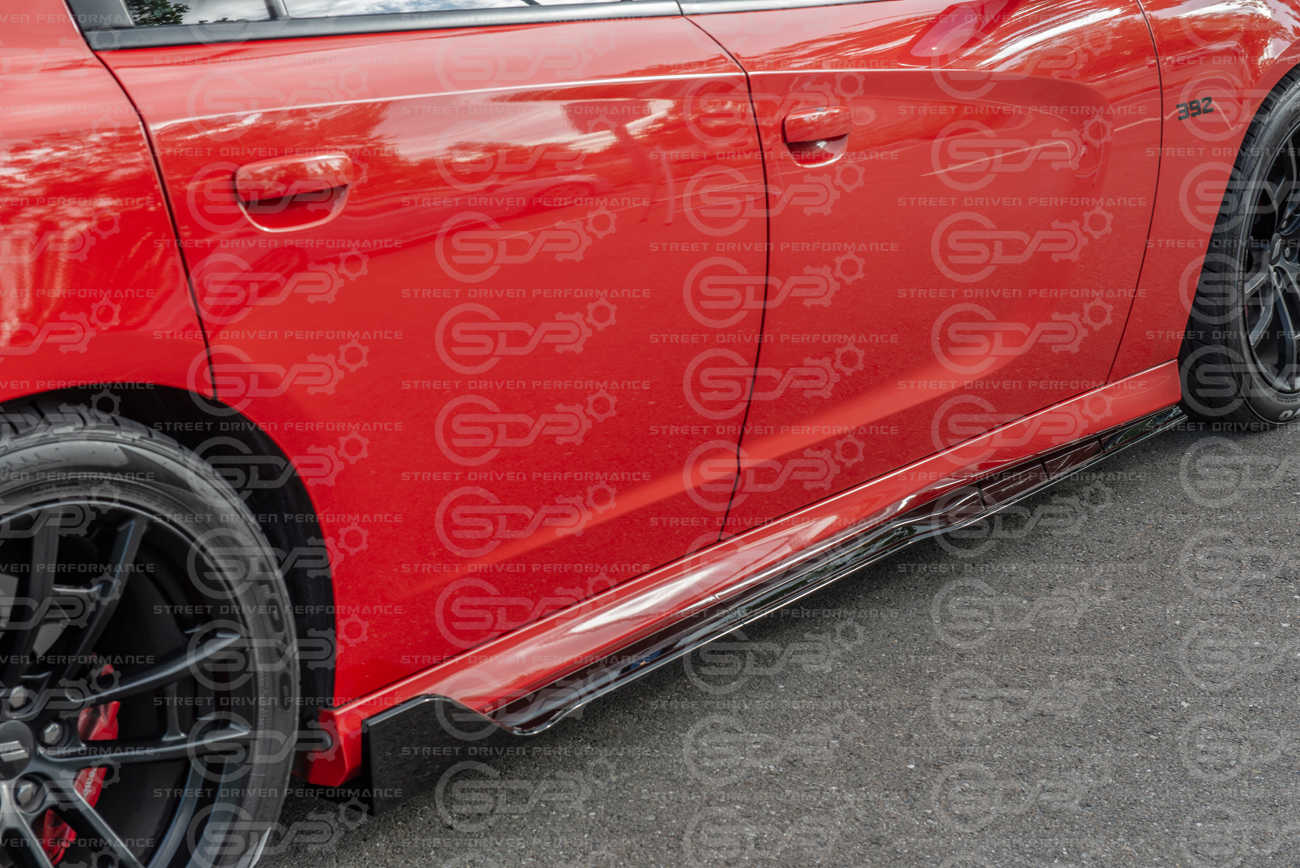 2015+ Dodge Charger SRT Track Style GLOSS BLACK Side Skirt Rocker Panels Ground Effects