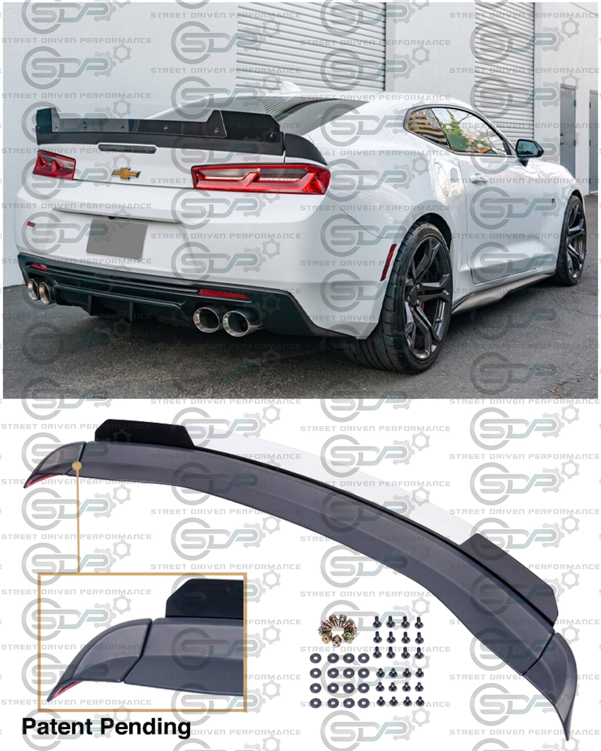 2016-2018 6th Gen Camaro - "1LE Track Package" Rear Trunk Spoiler Wing with Extended Wickerbill - for all 16-18 models