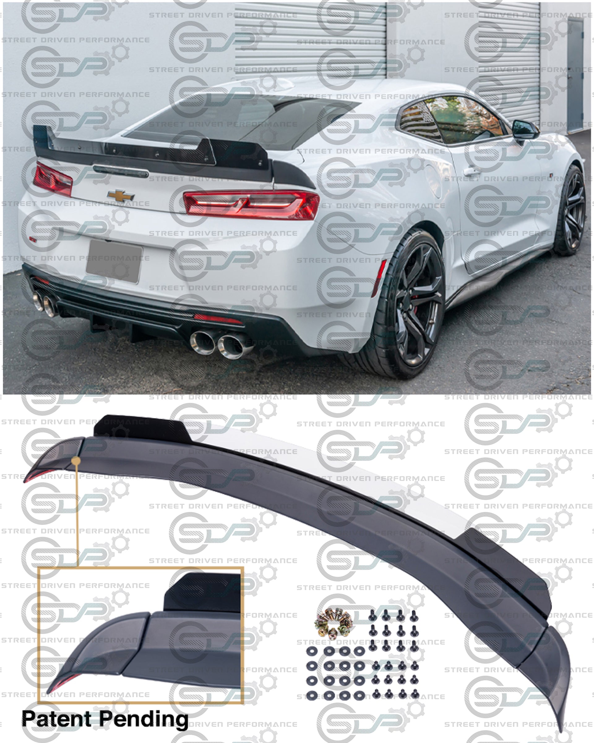 2016-2018 6th Gen Camaro - "1LE Track Package" Rear Trunk Spoiler Wing with Extended Wickerbill - for all 16-18 models