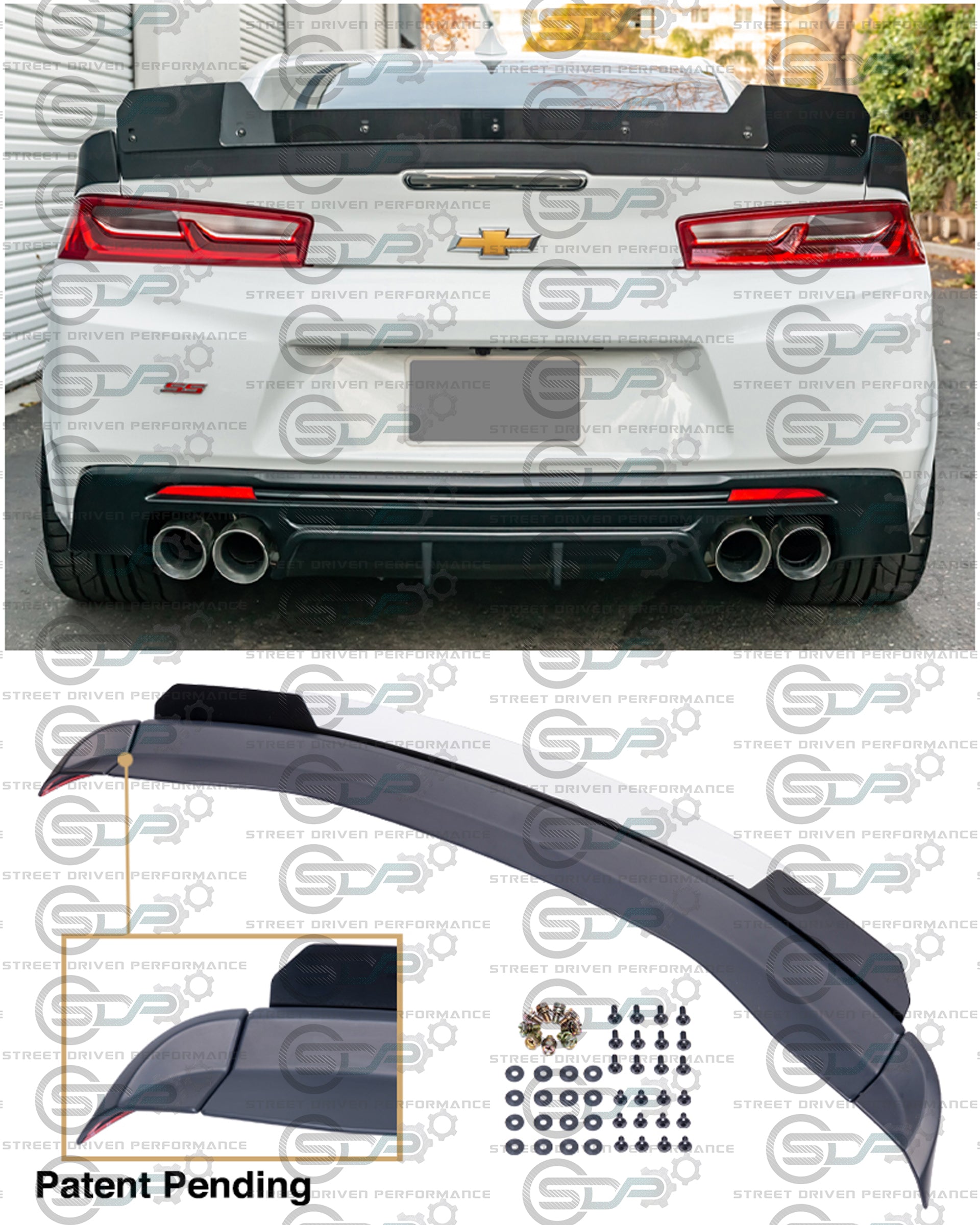 2016-2018 6th Gen Camaro - "1LE Track Package" Rear Trunk Spoiler Wing with Extended Wickerbill - for all 16-18 models