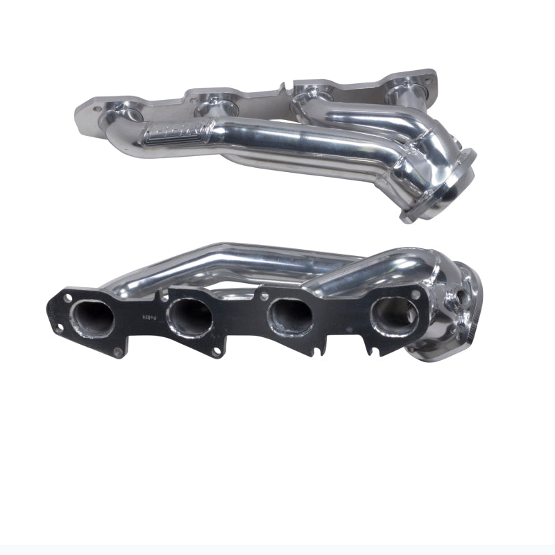 BBK shorty exhaust headers for Dodge Challenger 5.7L Hemi, 1-3/4 inch silver ceramic-coated, tuned length exhaust headers.