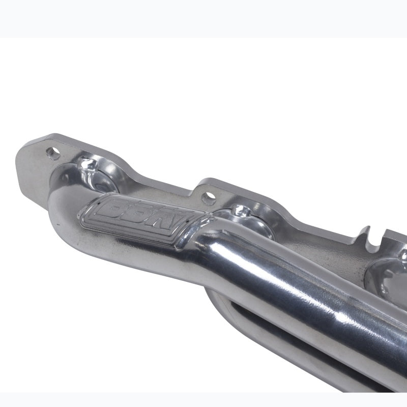 BBK 09-20 Dodge Challenger Hemi 5.7L shorty exhaust headers with silver ceramic coating, showing the tuned length design and 1-3/4 inch pipes.