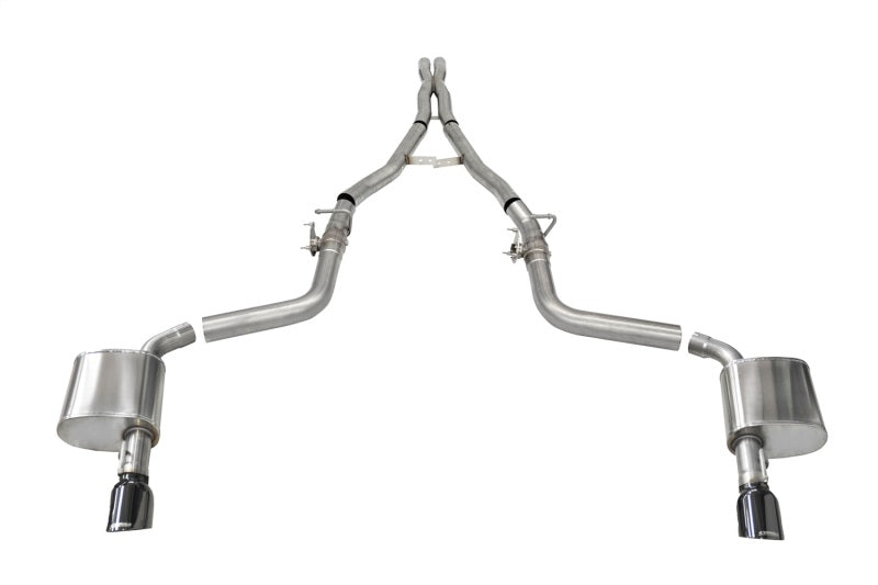 CORSA Performance Corsa 2015-2023 Charger SRT/Hellcat/Redeye 2.75in valved catback exhaust with black PVD tips