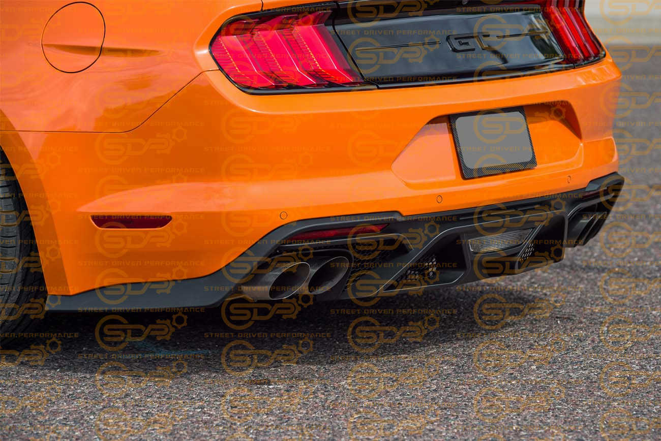 2018-2023 Ford Mustang | GT500 Style Matte Black Rear Bumper Quad Tips Diffuser
